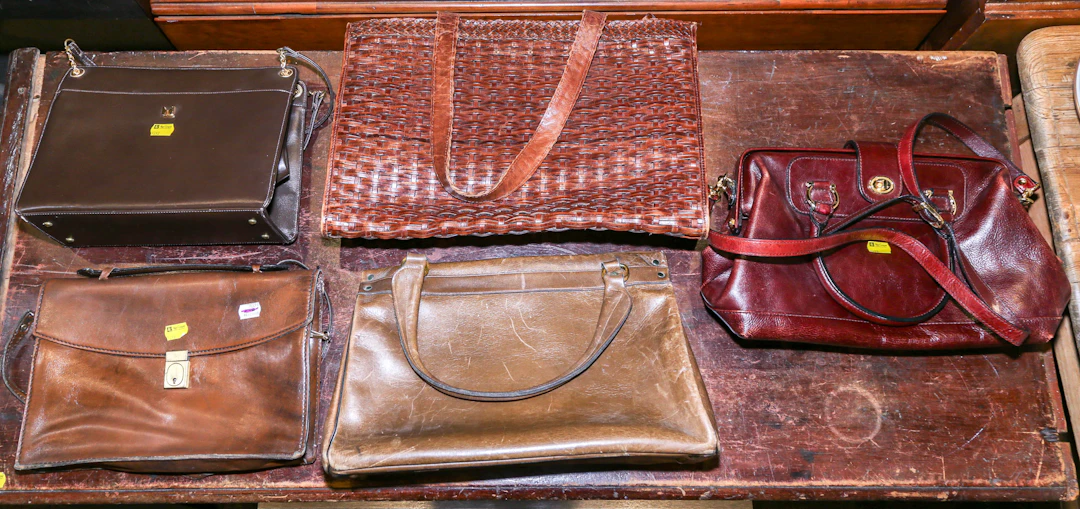 A Selection of Brown Leather Handbags