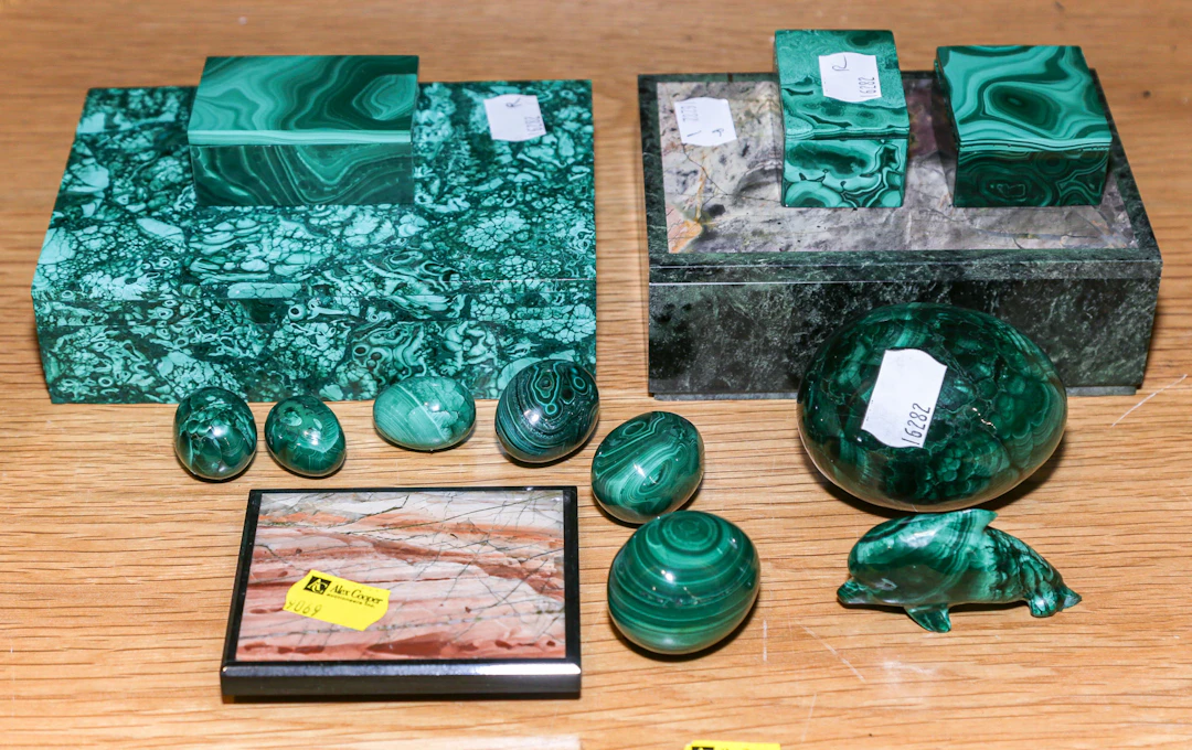 A Selection of Malachite Decorations