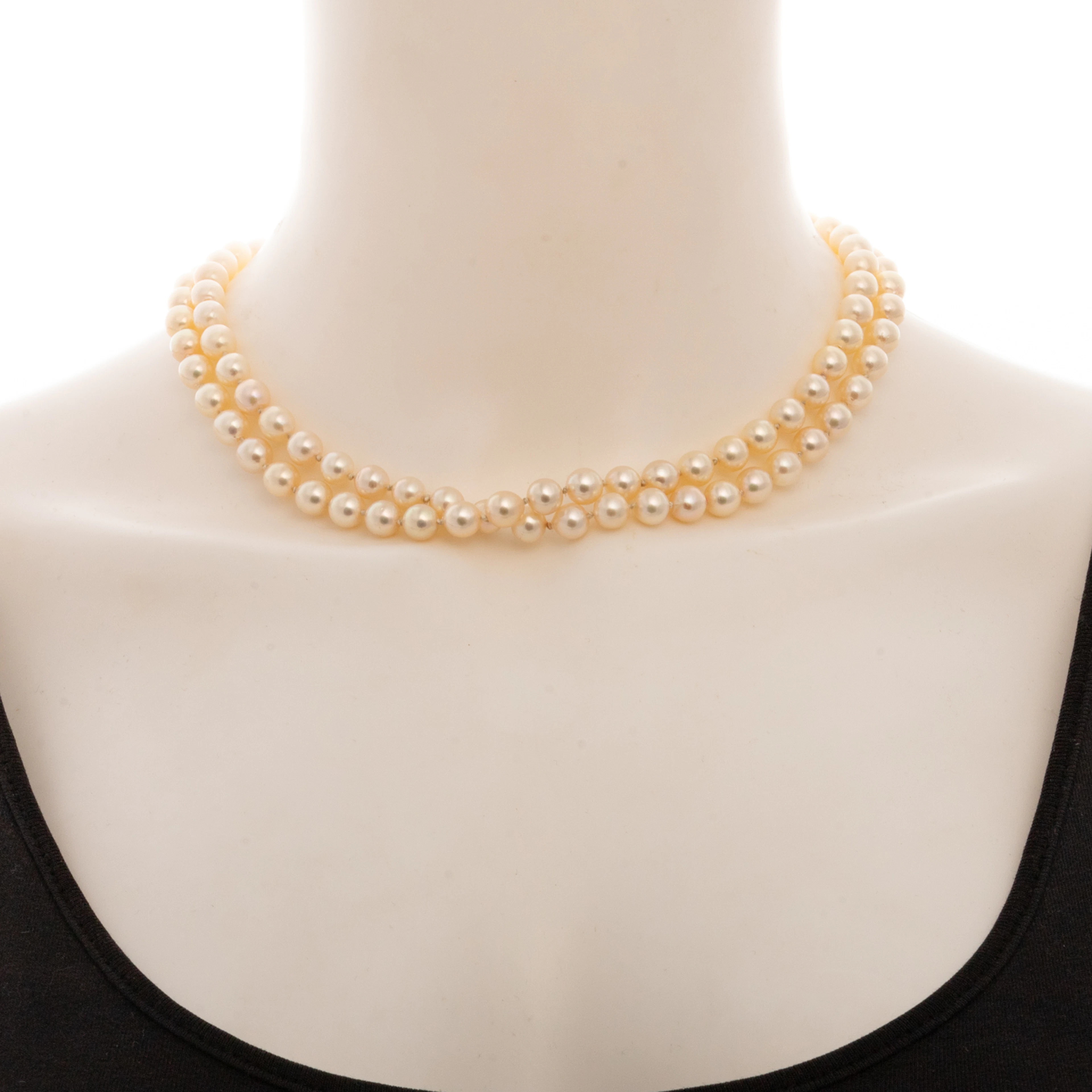 An Opera Length Strand of 7 - 7.5 mm Pearls