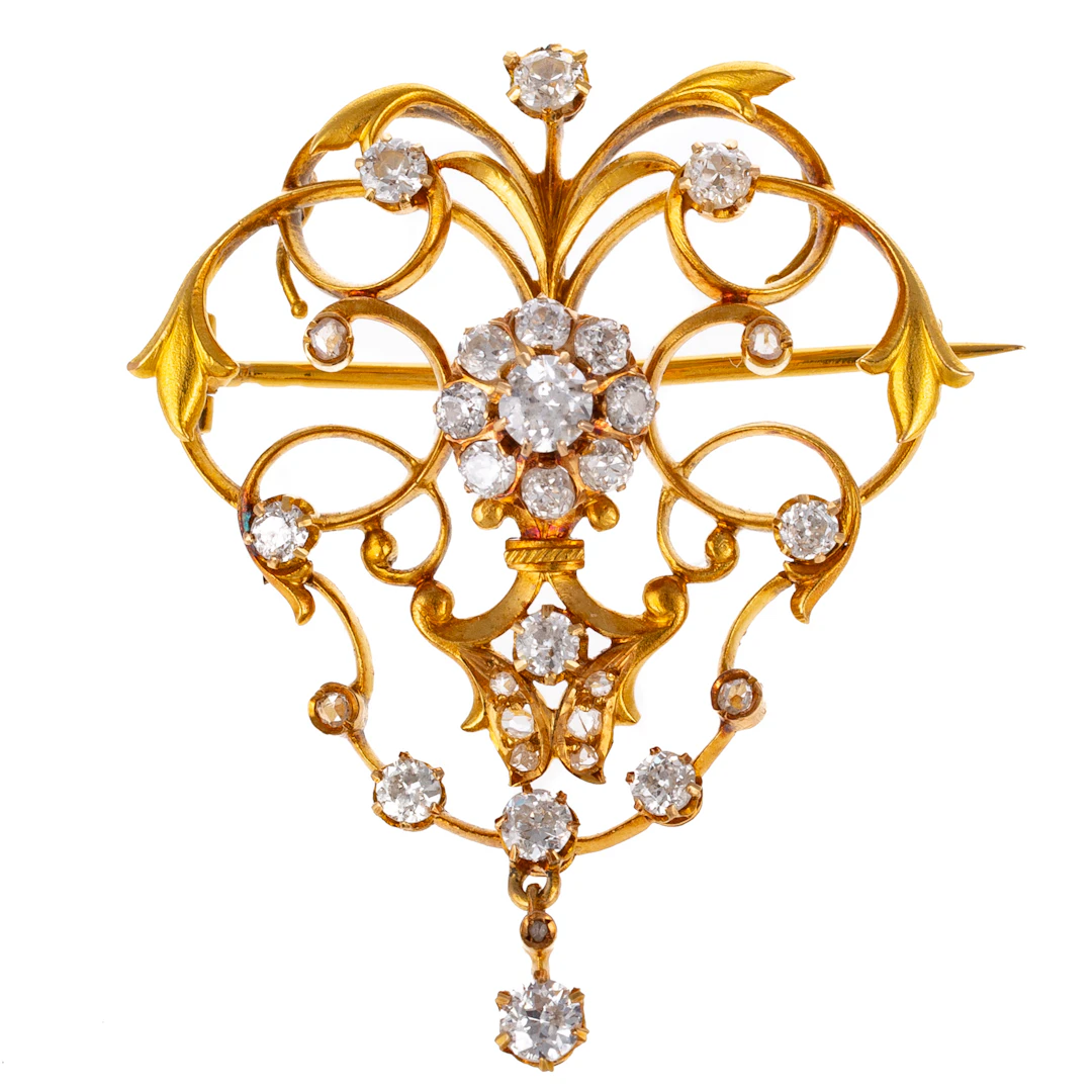 A Late Victorian Diamond Pin/Pendant in 18K