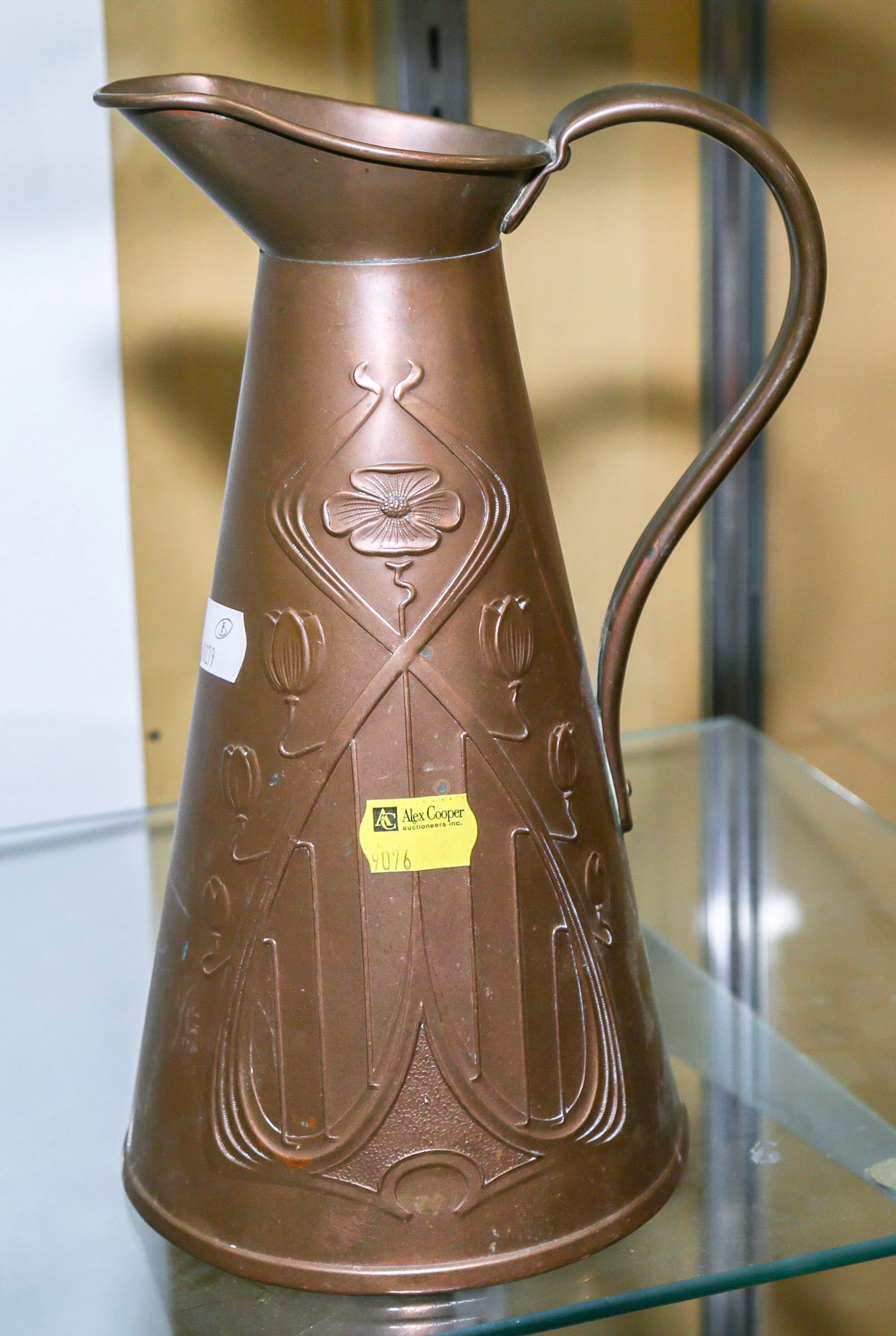 A Joseph Sankey & Sons Art Nouveau Copper Pitcher