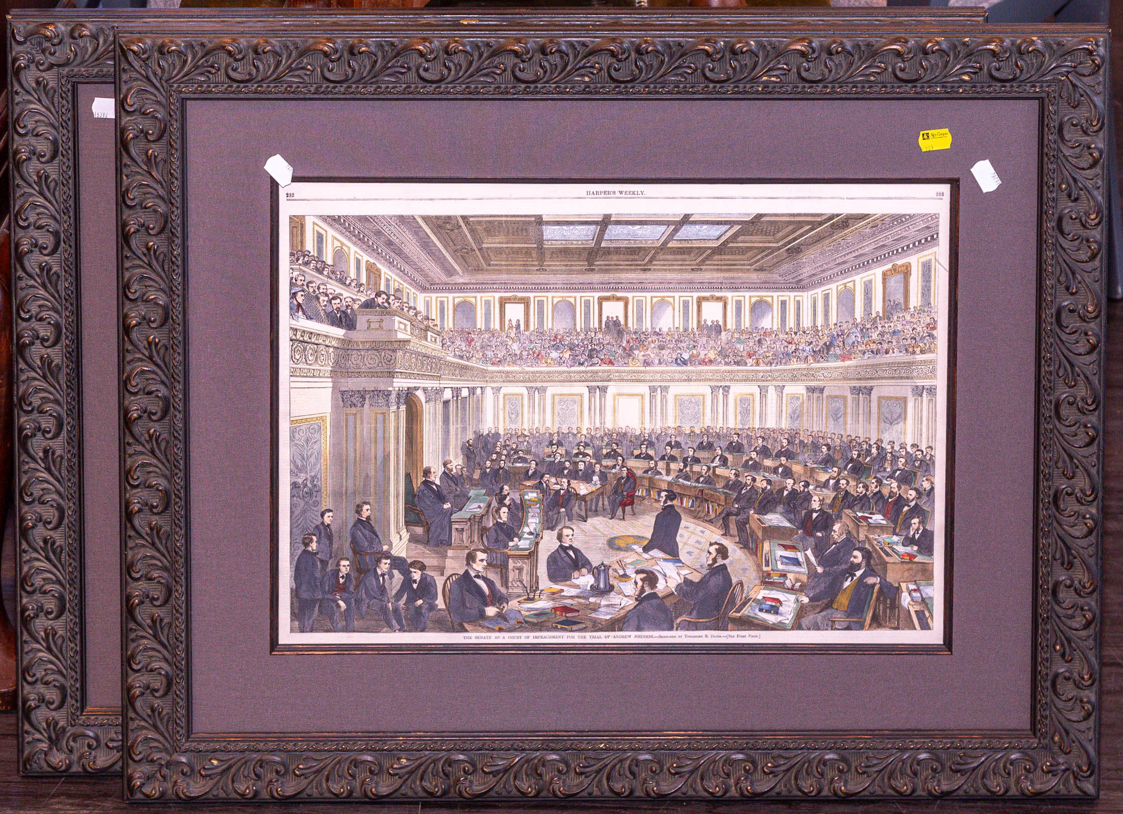A Pair of American Political Prints, Framed