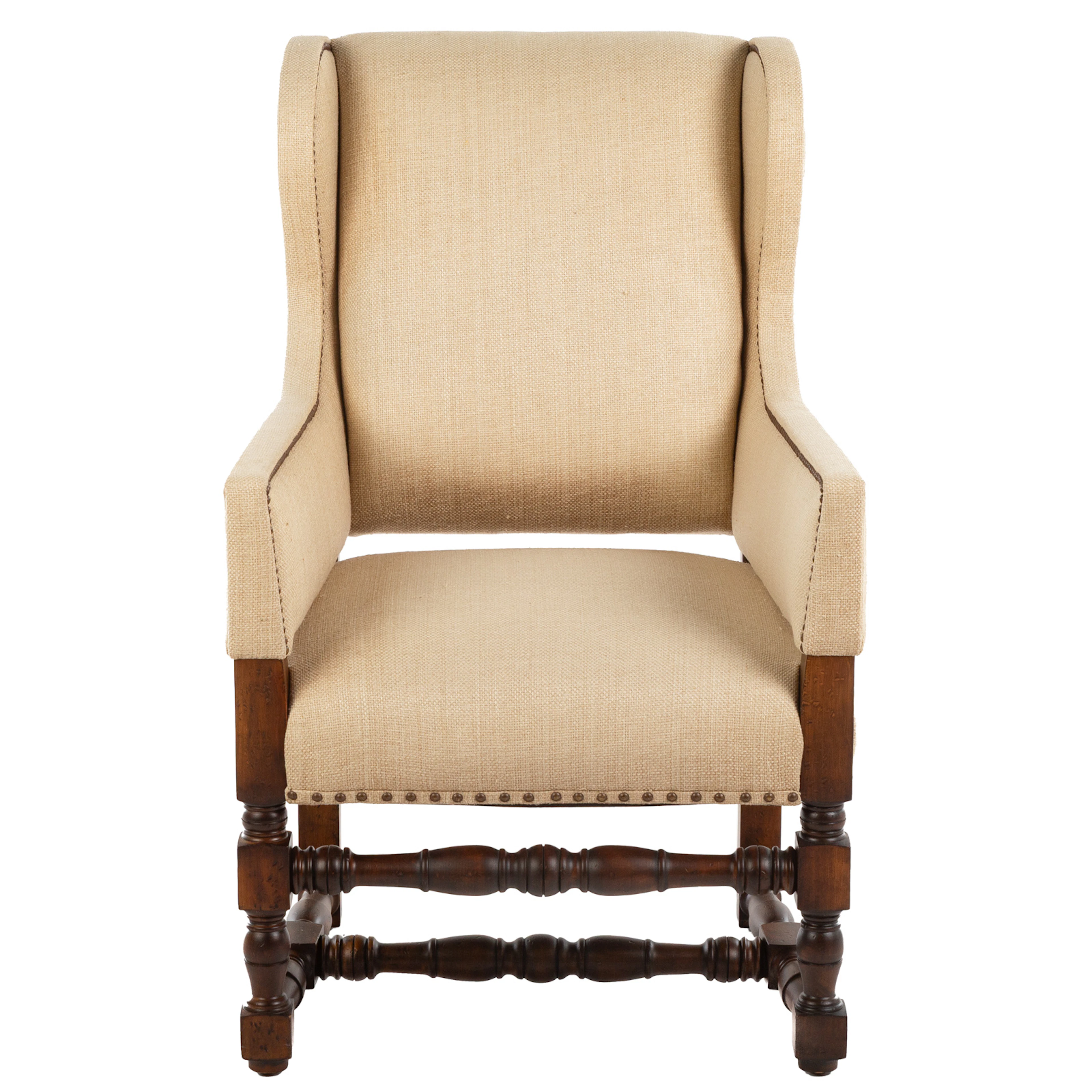 Jacobean Style Mahogany Upholstered Armchair