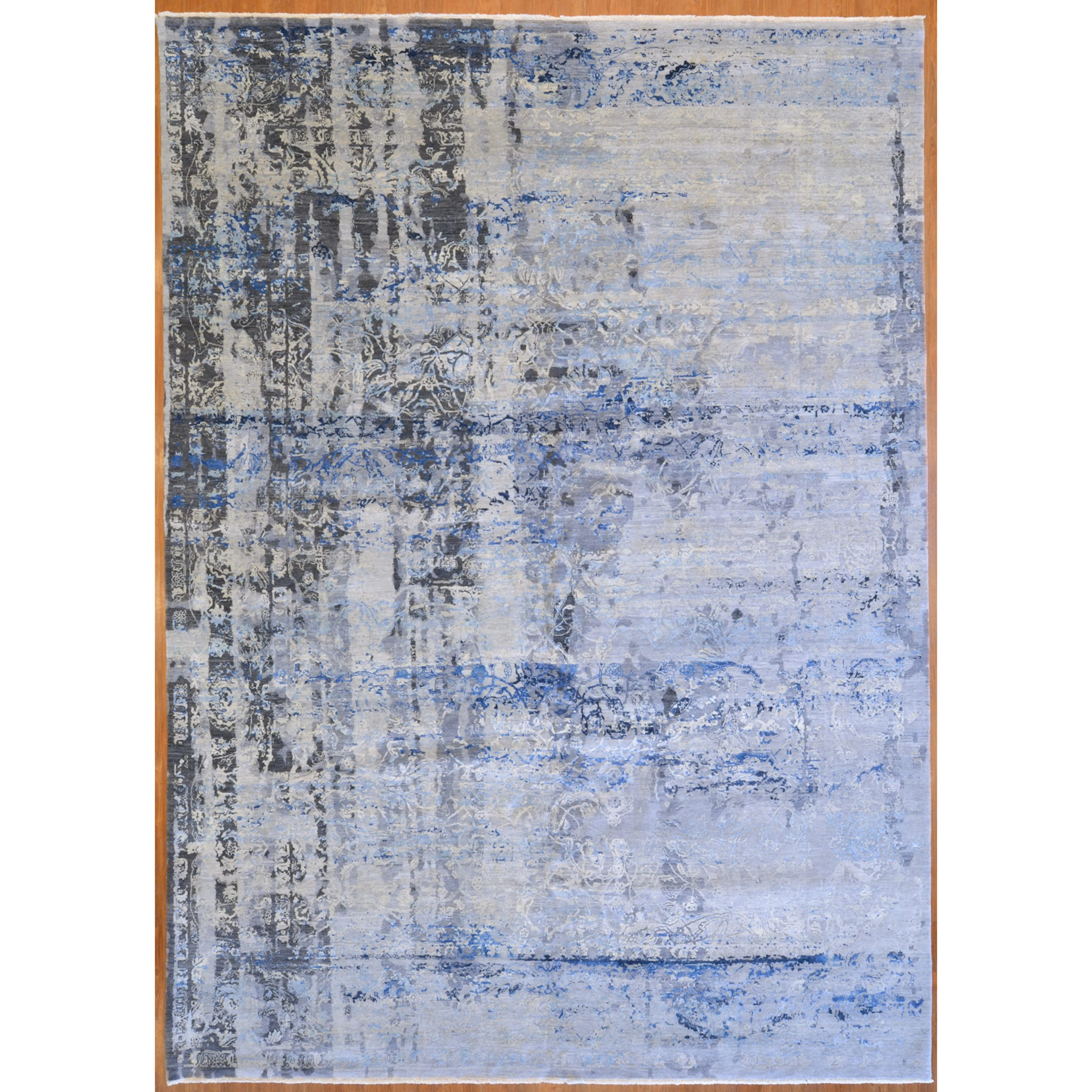 Contemporary Design Carpet, India, 9 x 12.5