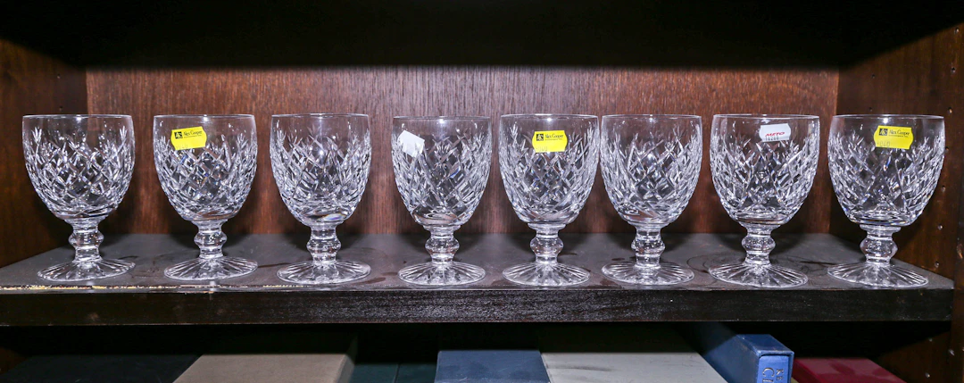 Eight Waterford "Donegal" Water Goblets
