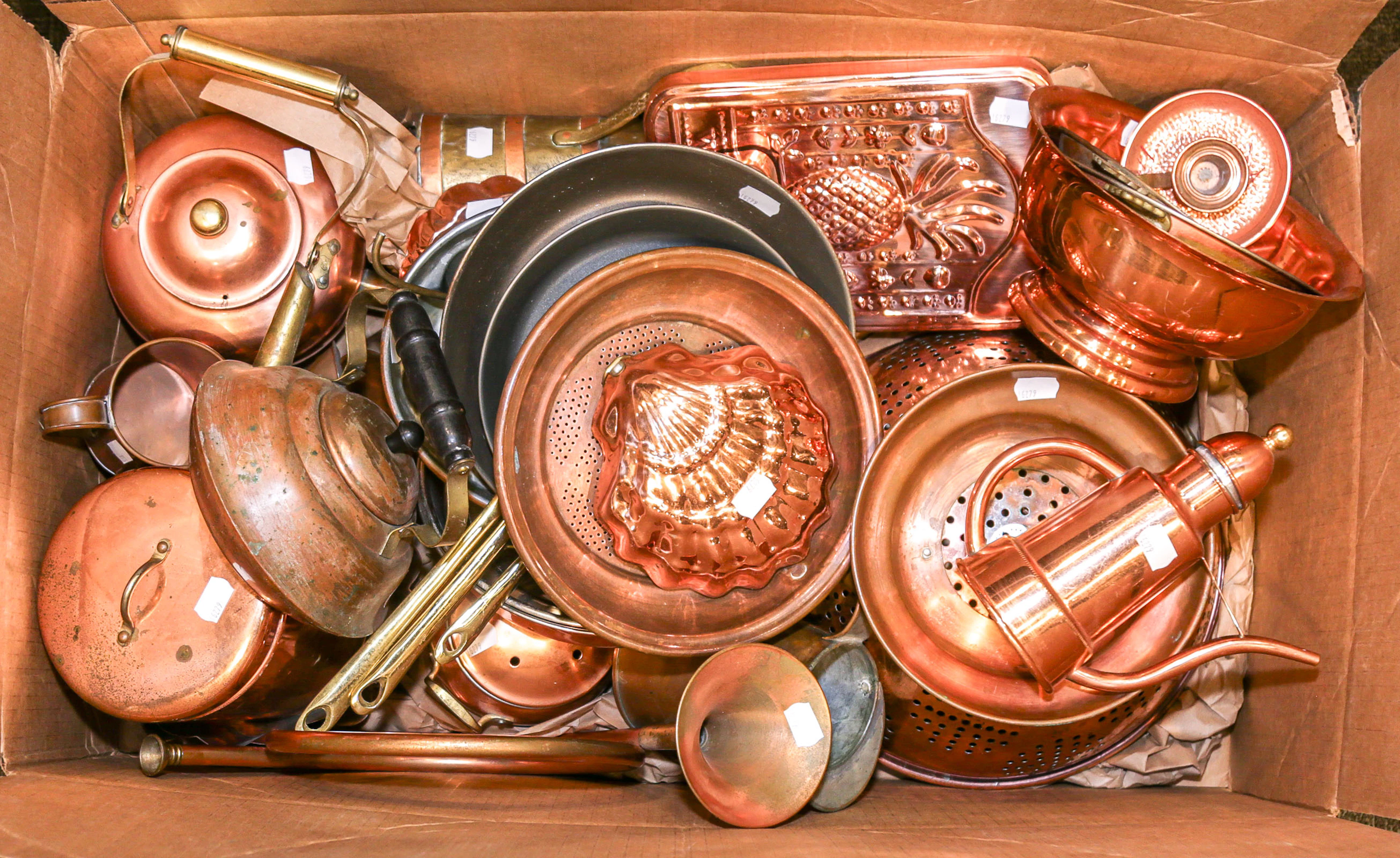 A Large Assortment of Copper Kitchenware