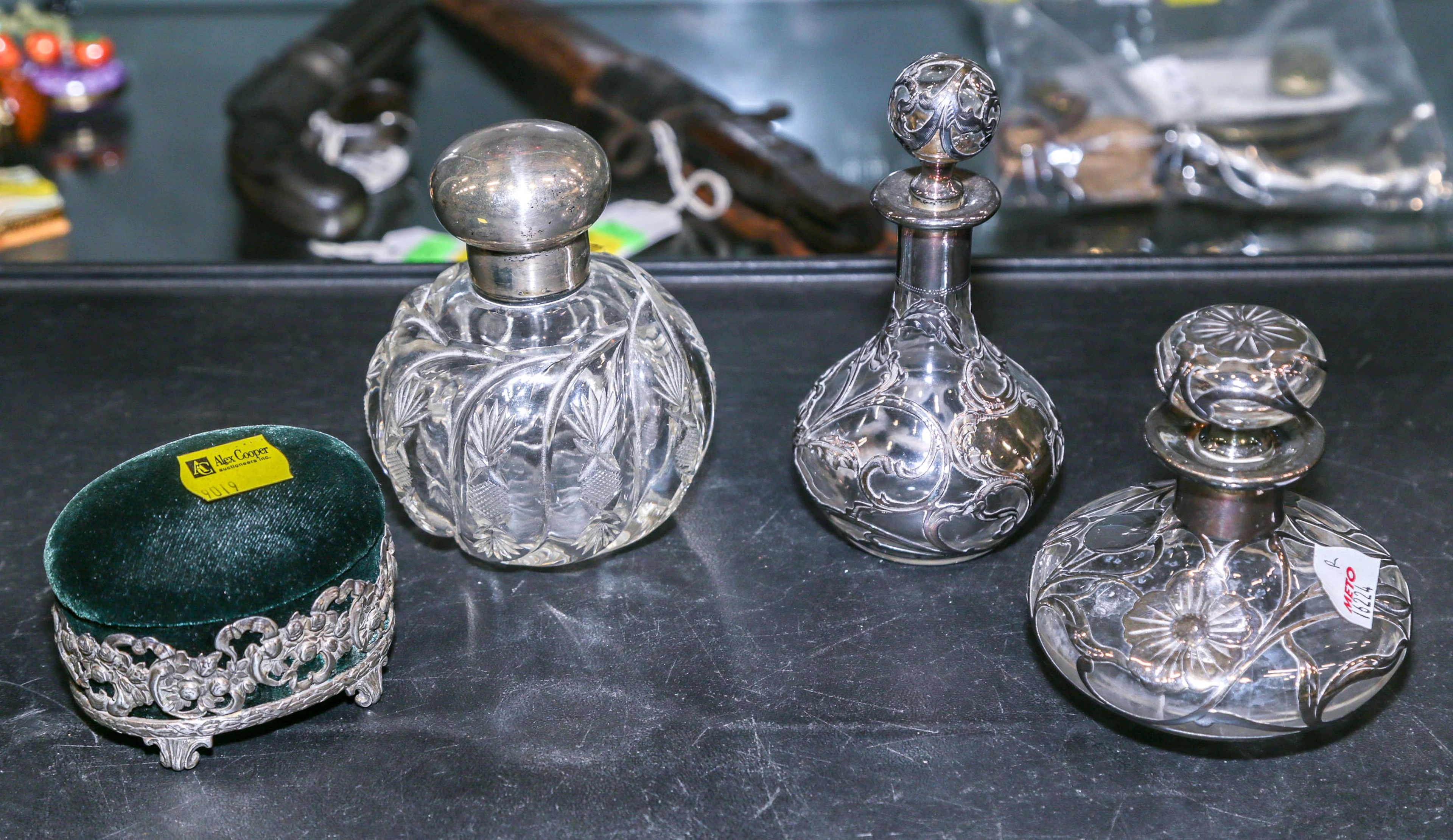 Four Silver-Mounted Vanity Accessories