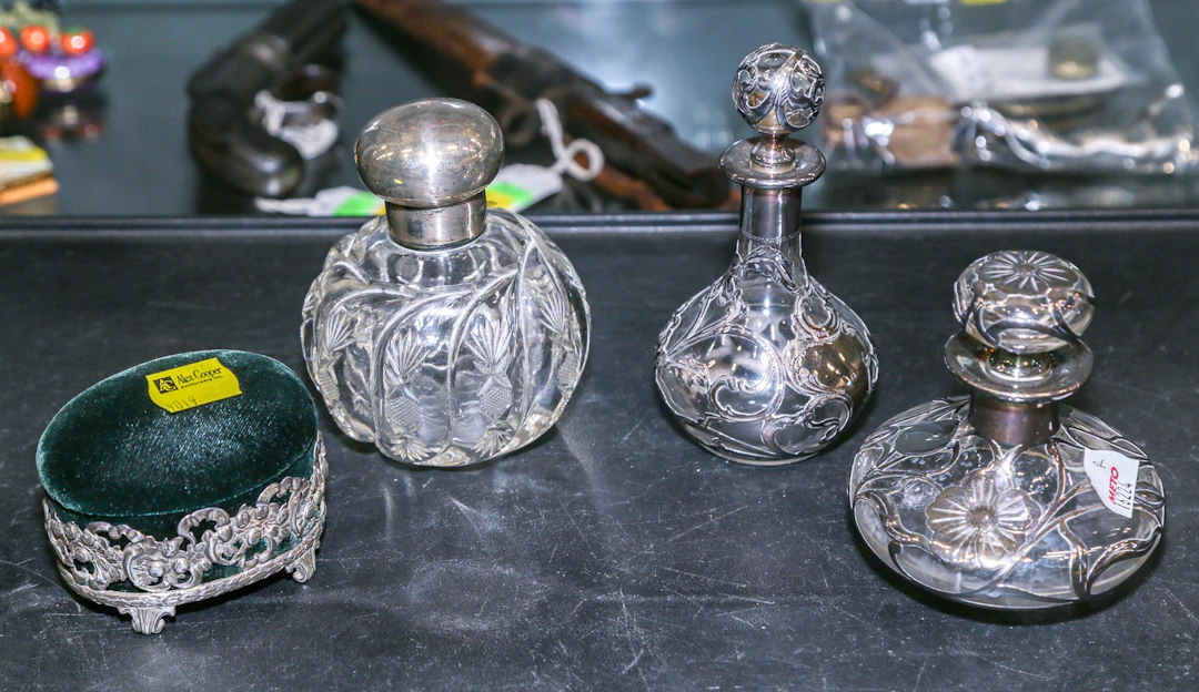 Four Silver-Mounted Vanity Accessories