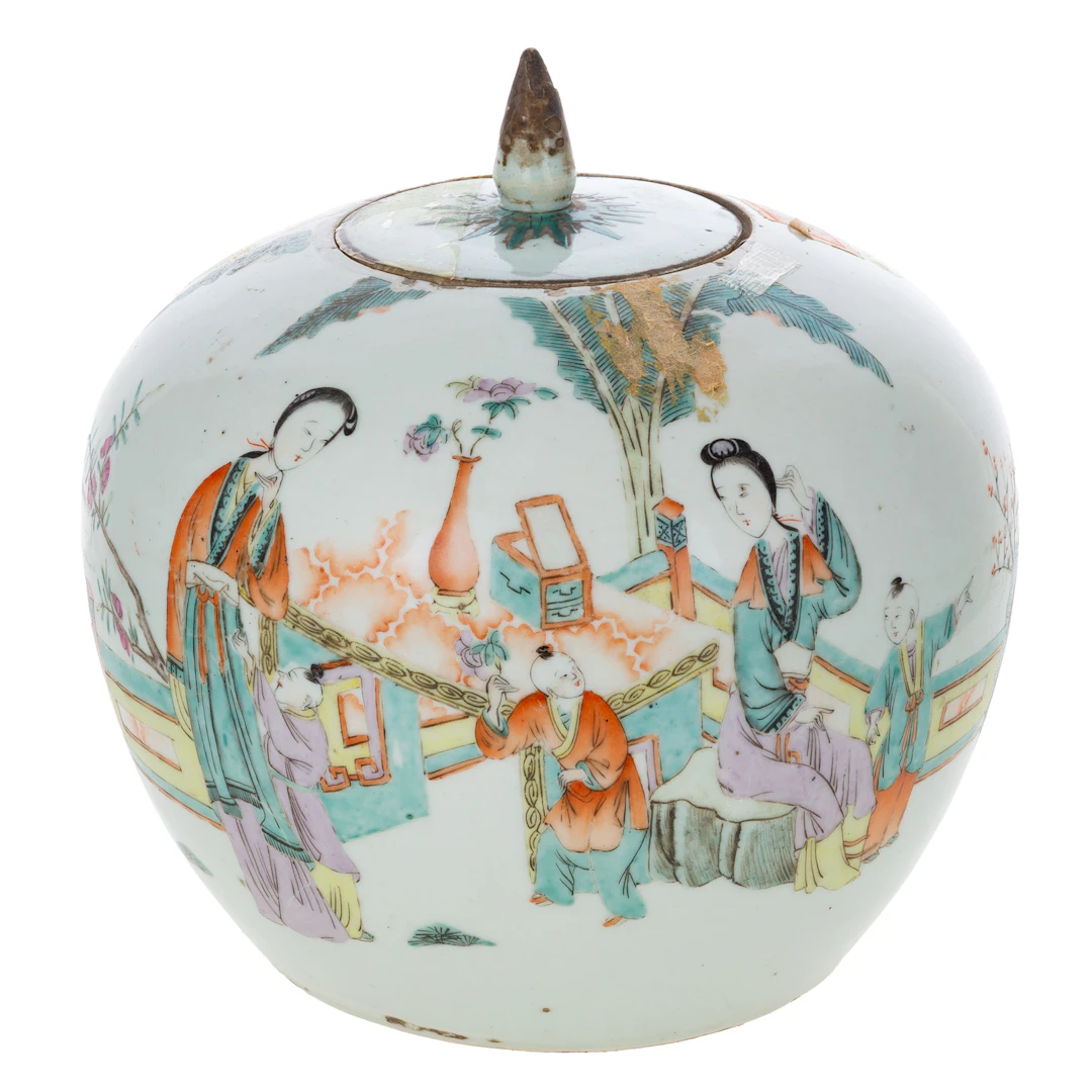 A Chinese Famille Rose Lidded Jar