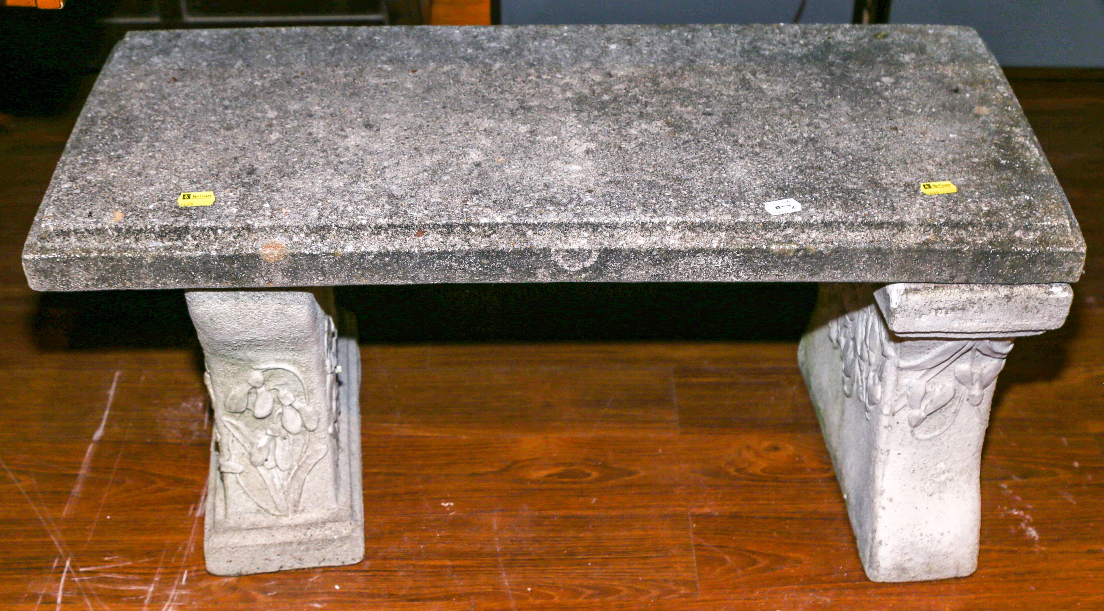 A Neoclassical Style Concrete Garden Bench