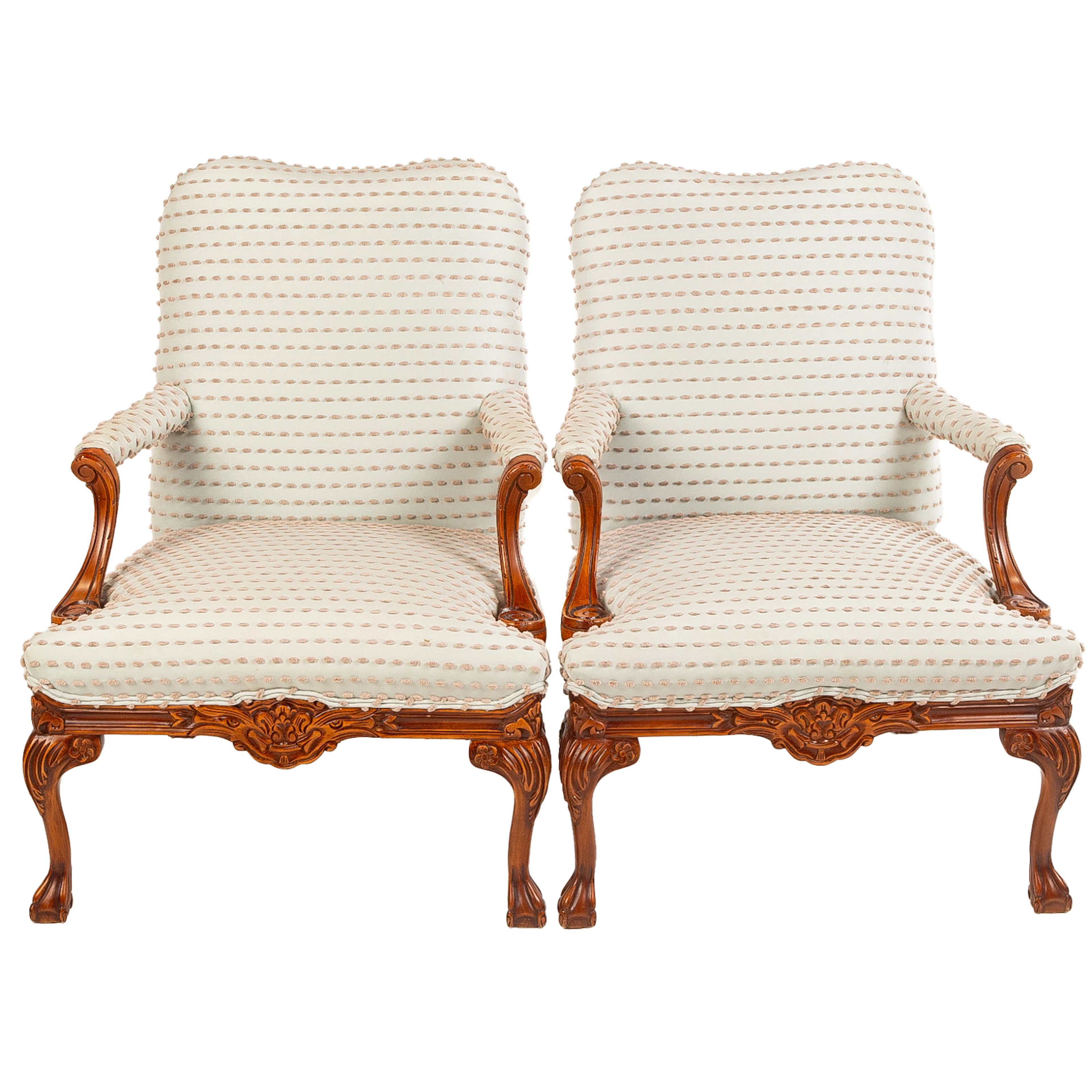 A Pair of Richman Design Carved Armchairs