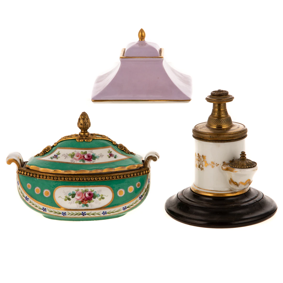 Three Porcelain Inkwells