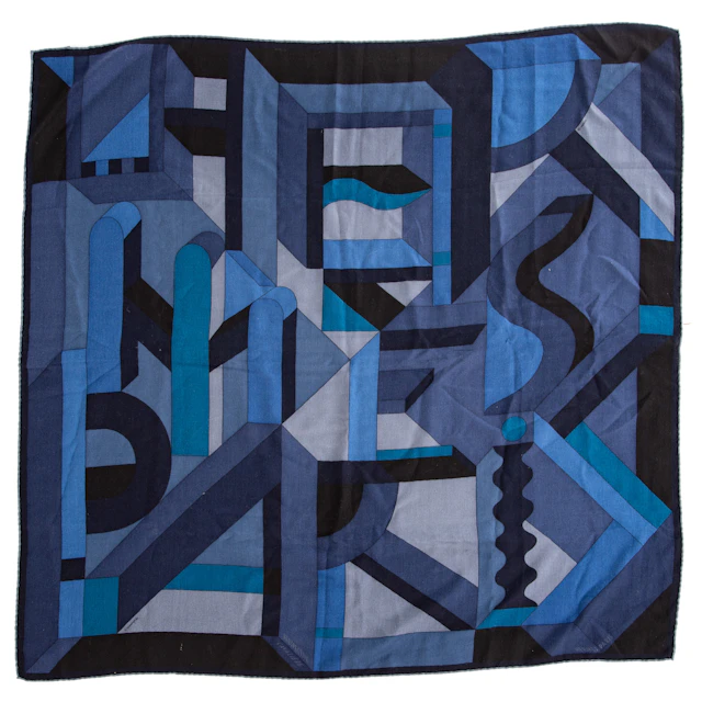An Hermes "Perspective Cavaliere" Cashmere & Silk Scarf
