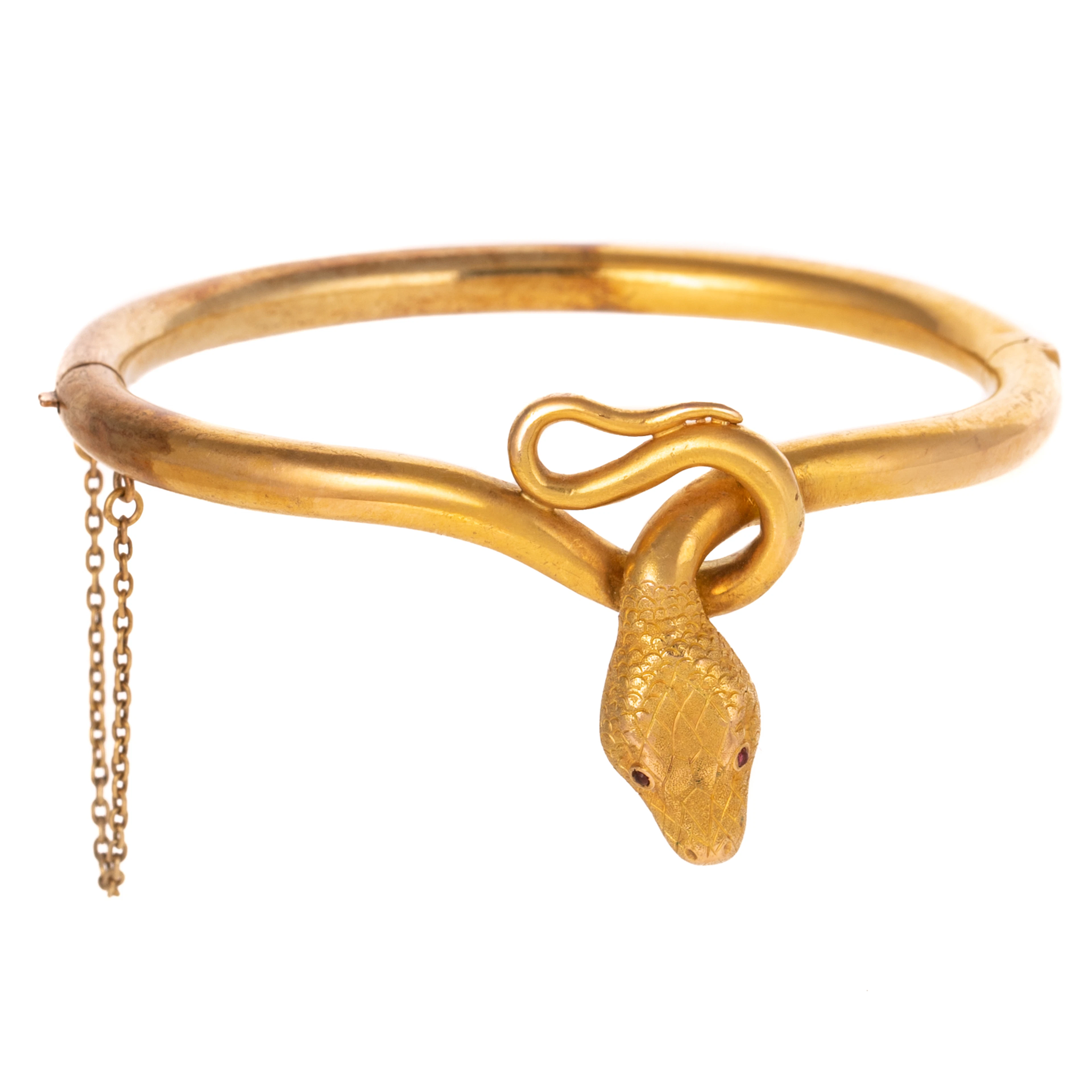 A Vintage Coiled Snake Bracelet in 14K