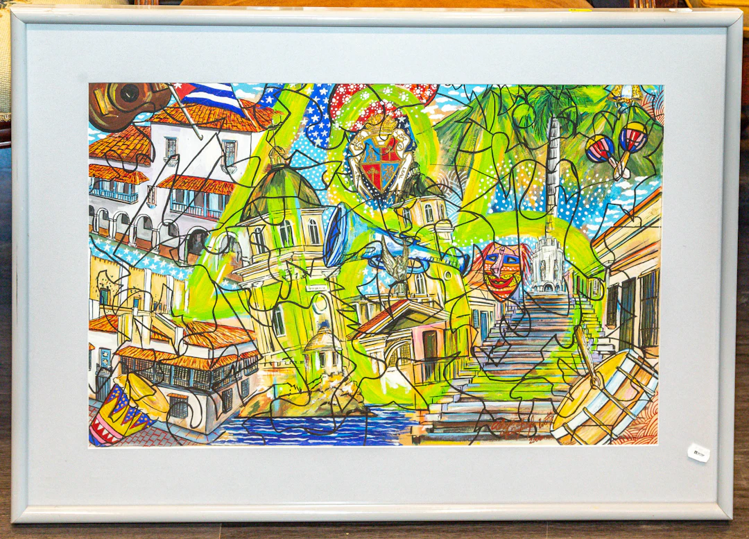Witts, Santiago de Cuba, Gouache, Framed