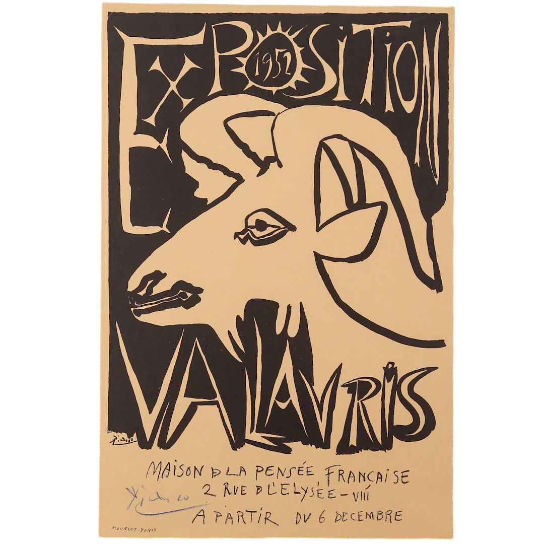 Pablo Picasso. "Exposition Vallauris," woodcut