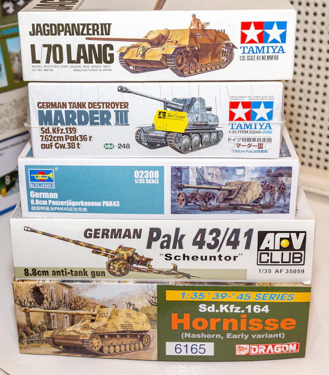 Five German Scale Model Kits