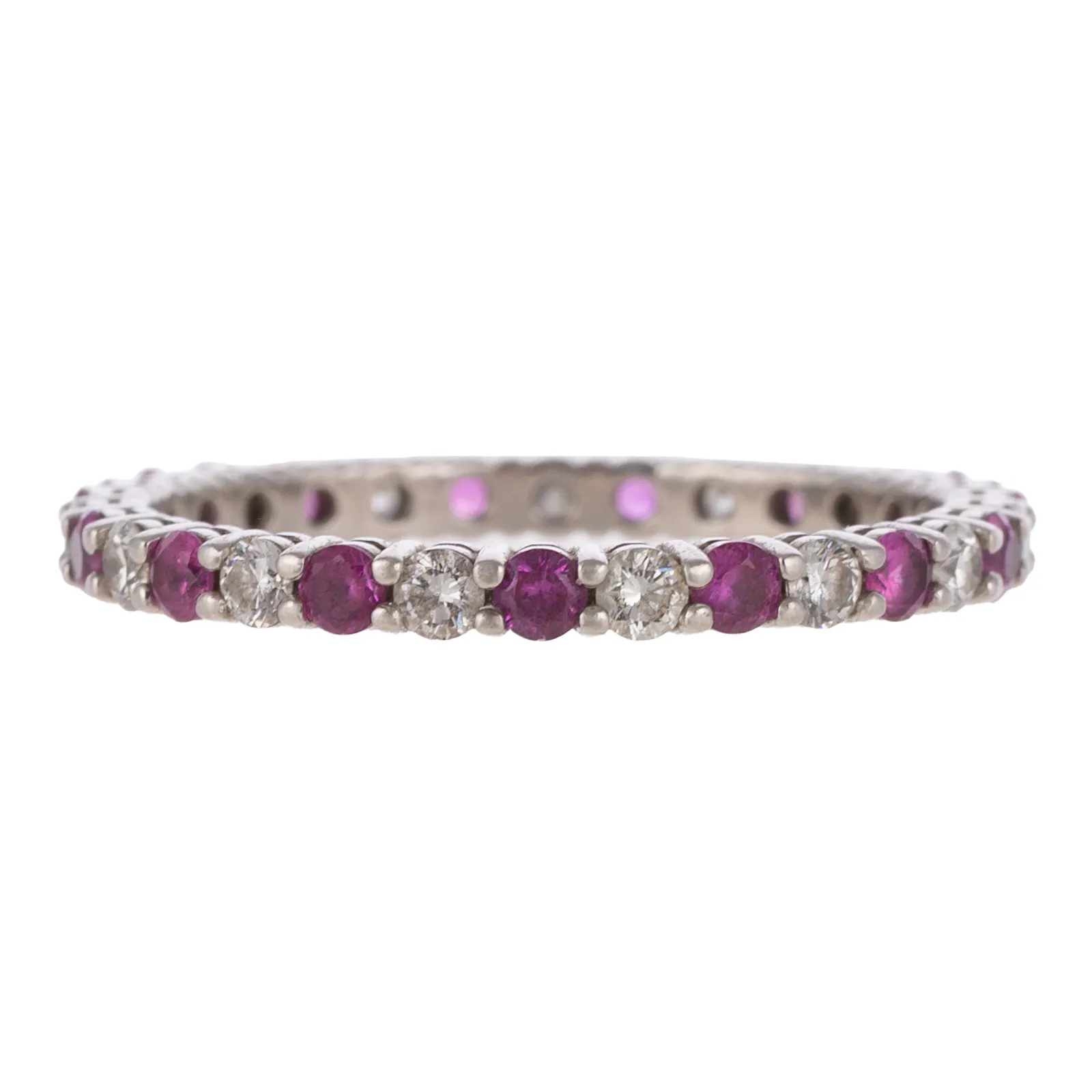 A Tiffany & Co Pink Sapphire & Diamond Eternity Band in Platinum