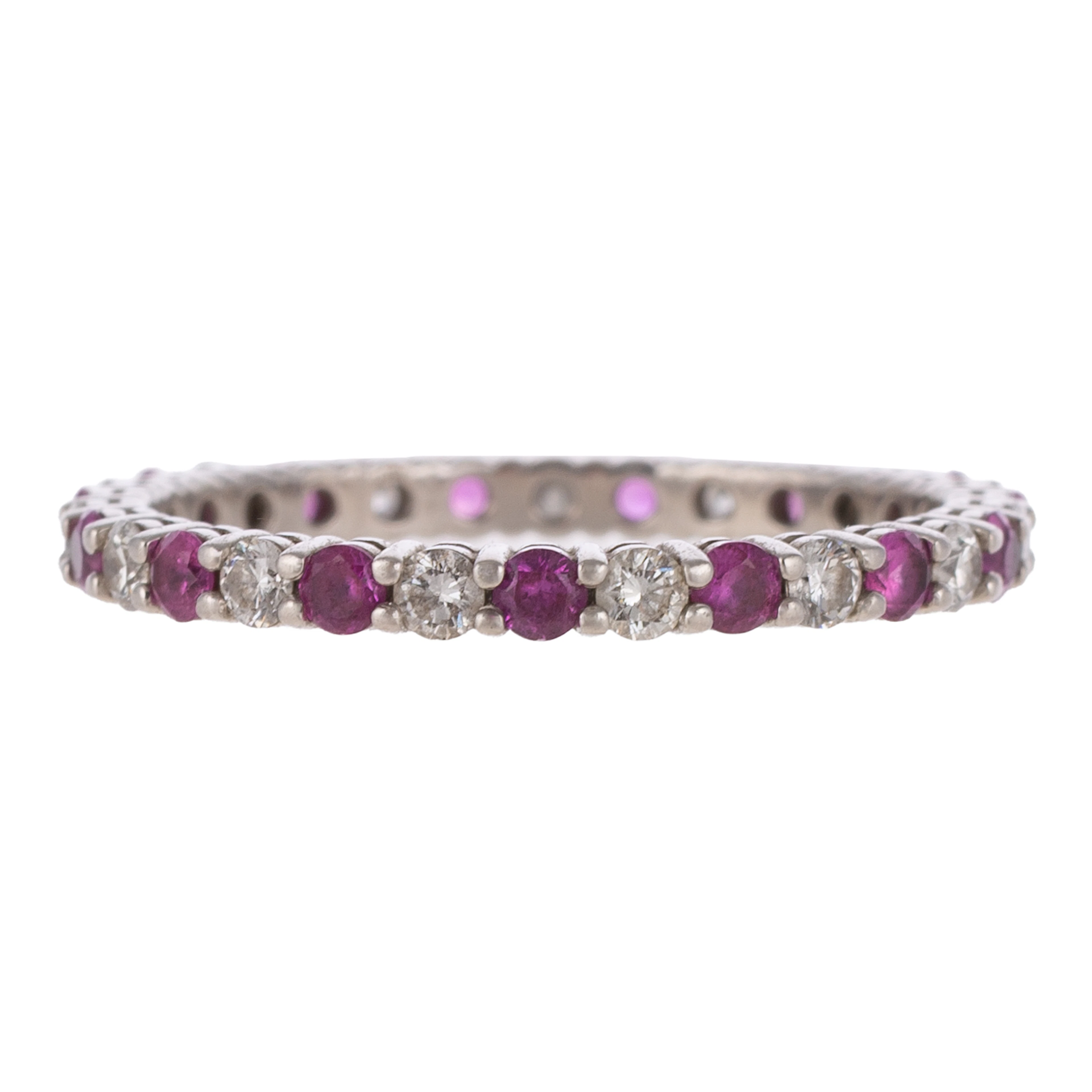A Tiffany & Co Pink Sapphire & Diamond Eternity Band in Platinum
