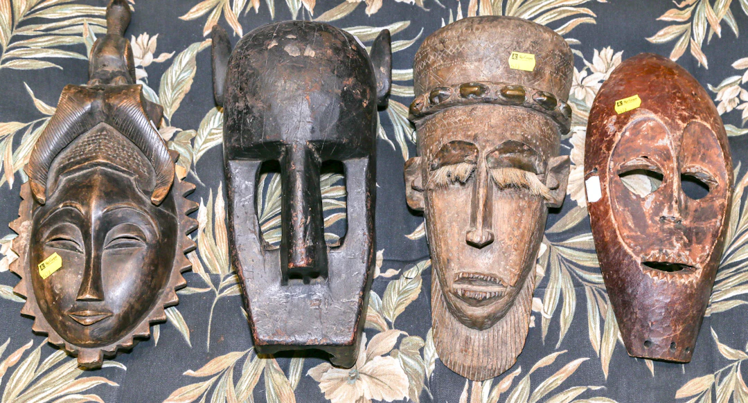 Four African Carved Wood Masks