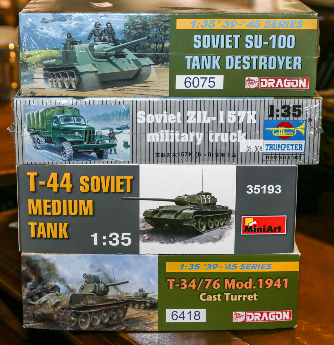 Four Russian Military Scale Model Kits