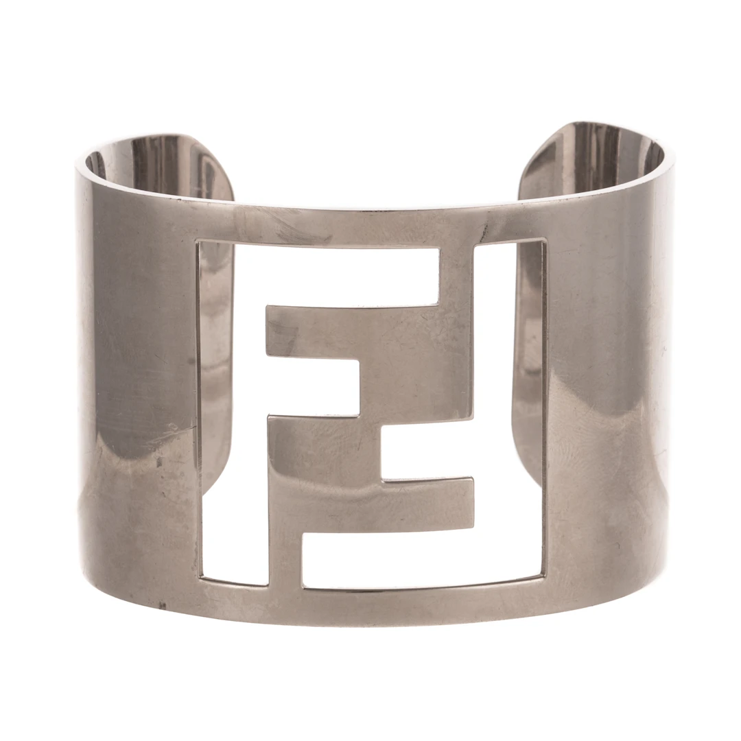 Fendi Logo Wide Cuff Bracelet