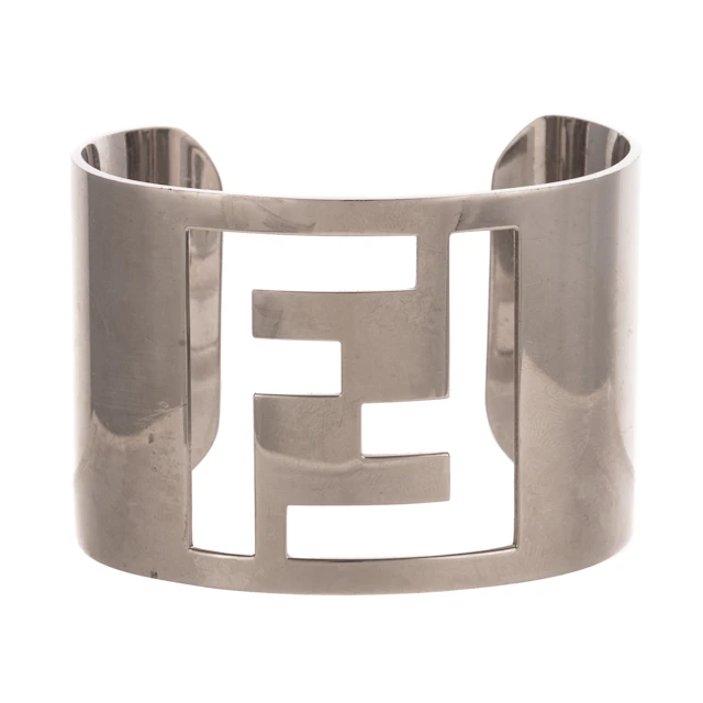 Fendi Logo Wide Cuff Bracelet