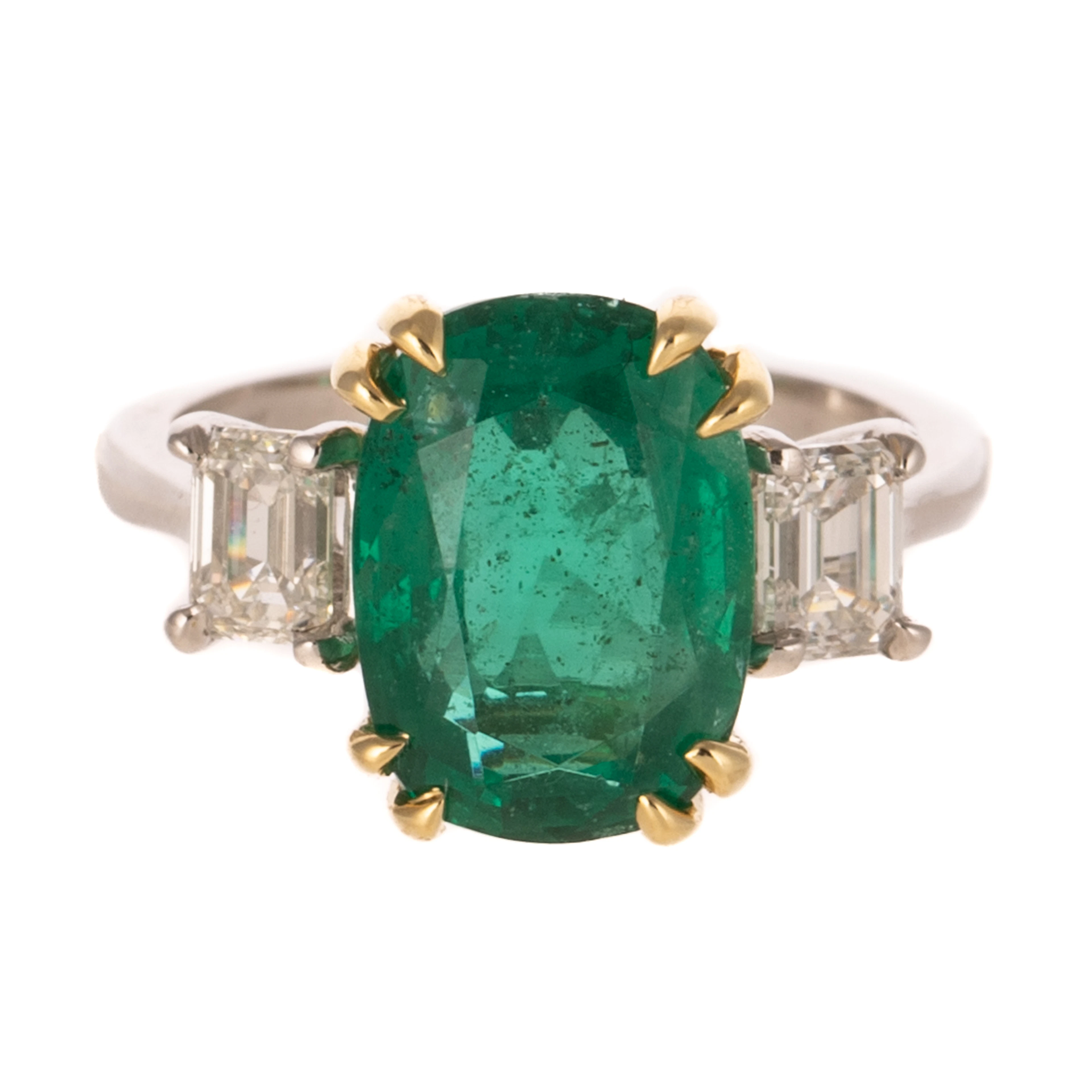 A GIA Zambian 4.28 ct Emerald & Diamond Ring in 18