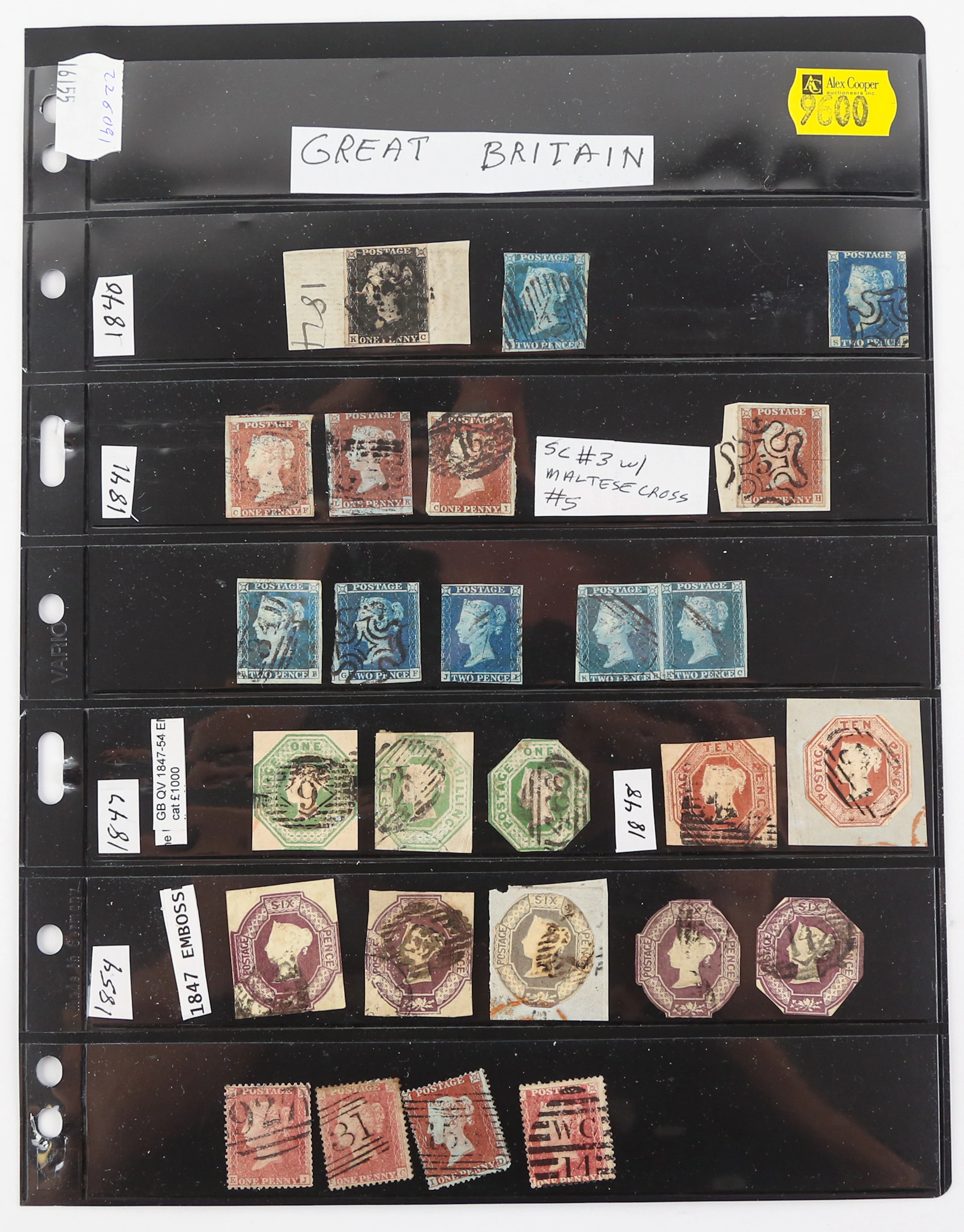 Great Britain: Postage Stamps, 1840-'62