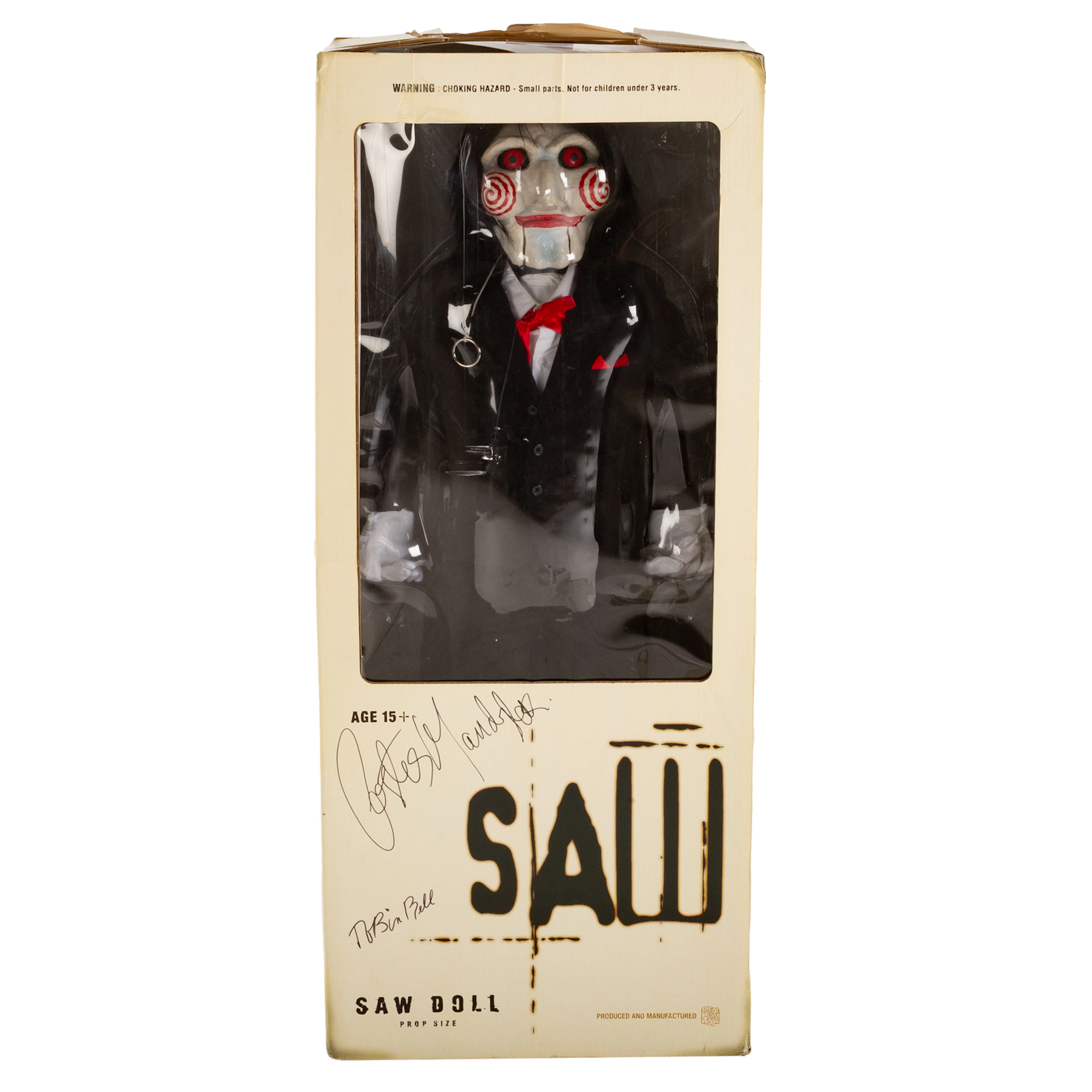 A "Prop Size" Saw Doll with Actor Signitures