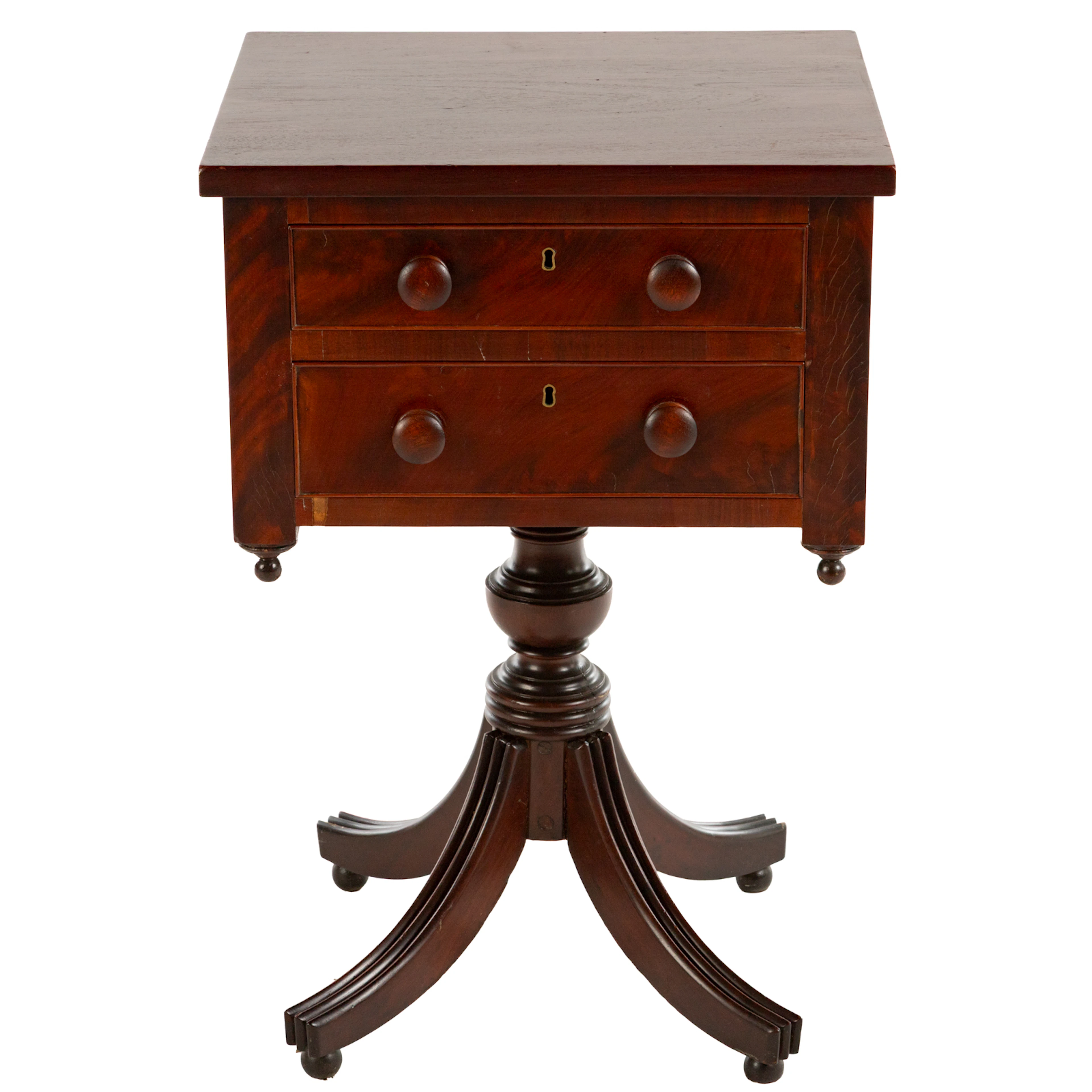 American Classical Mahogany Work Table, Baltimore