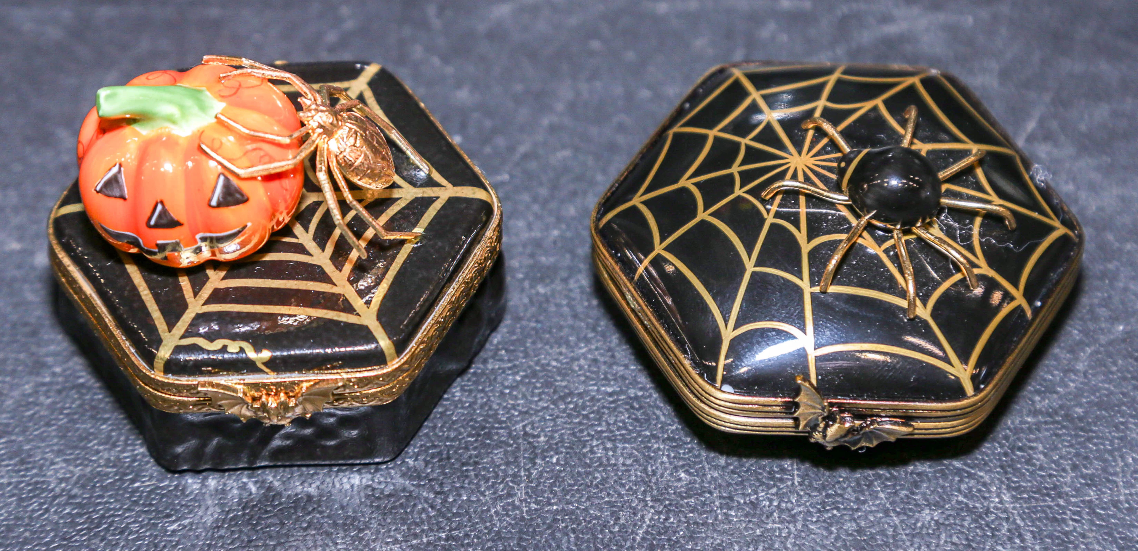 Two Halloween Themed Limoges Boxes
