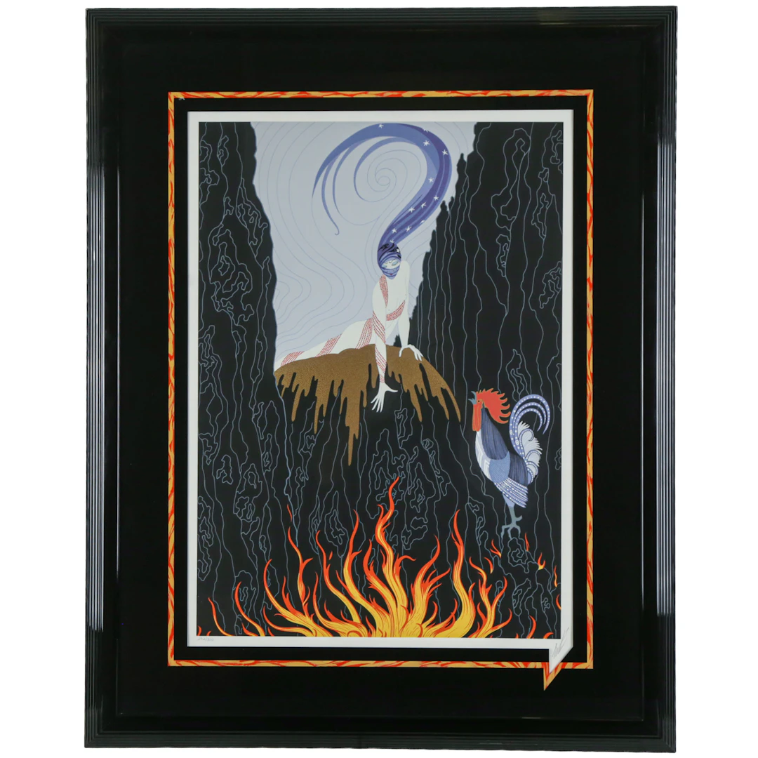Erte. "The French Rooster," serigraph