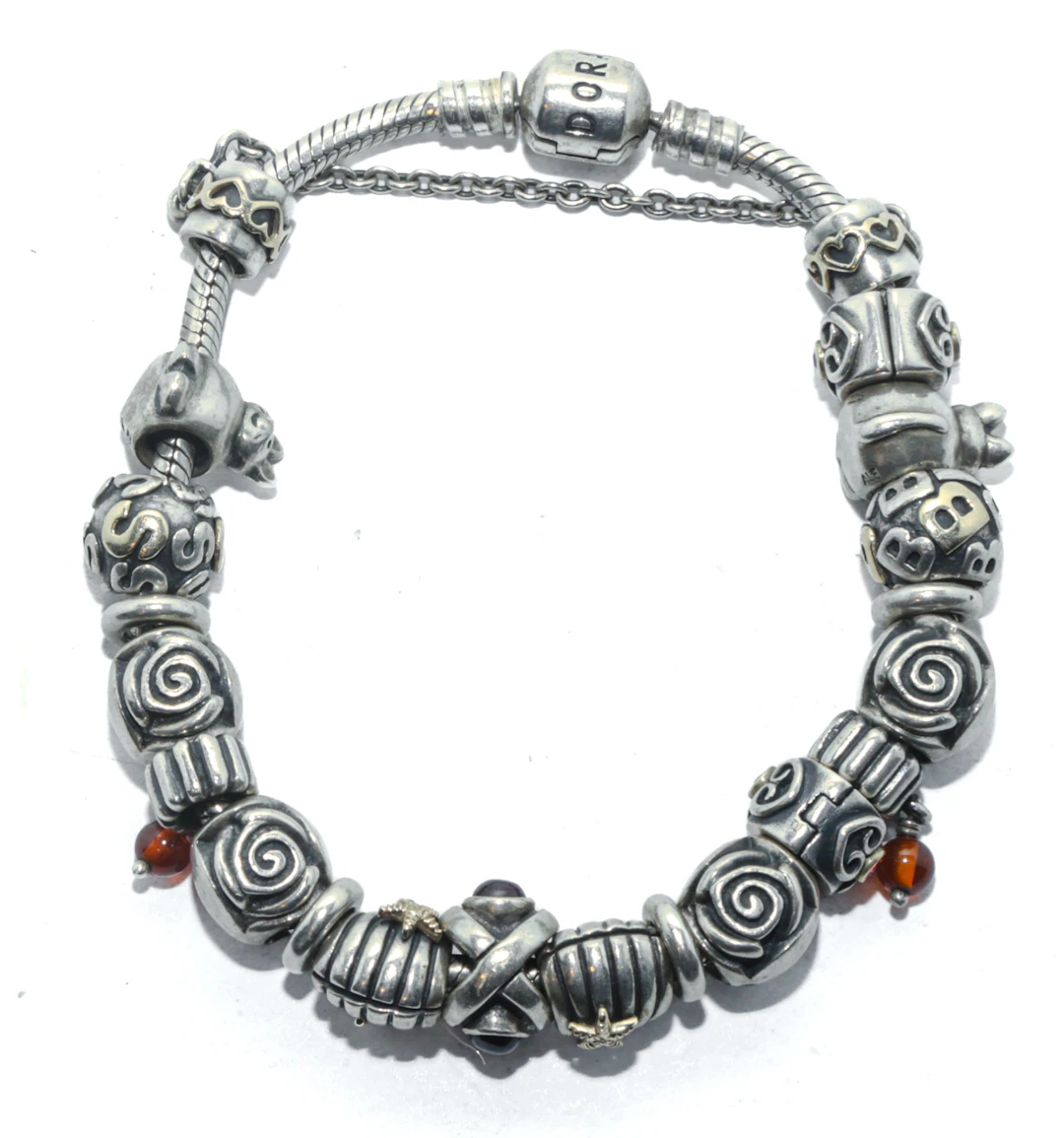 A Sterling Silver Pandora Charm Bracelet