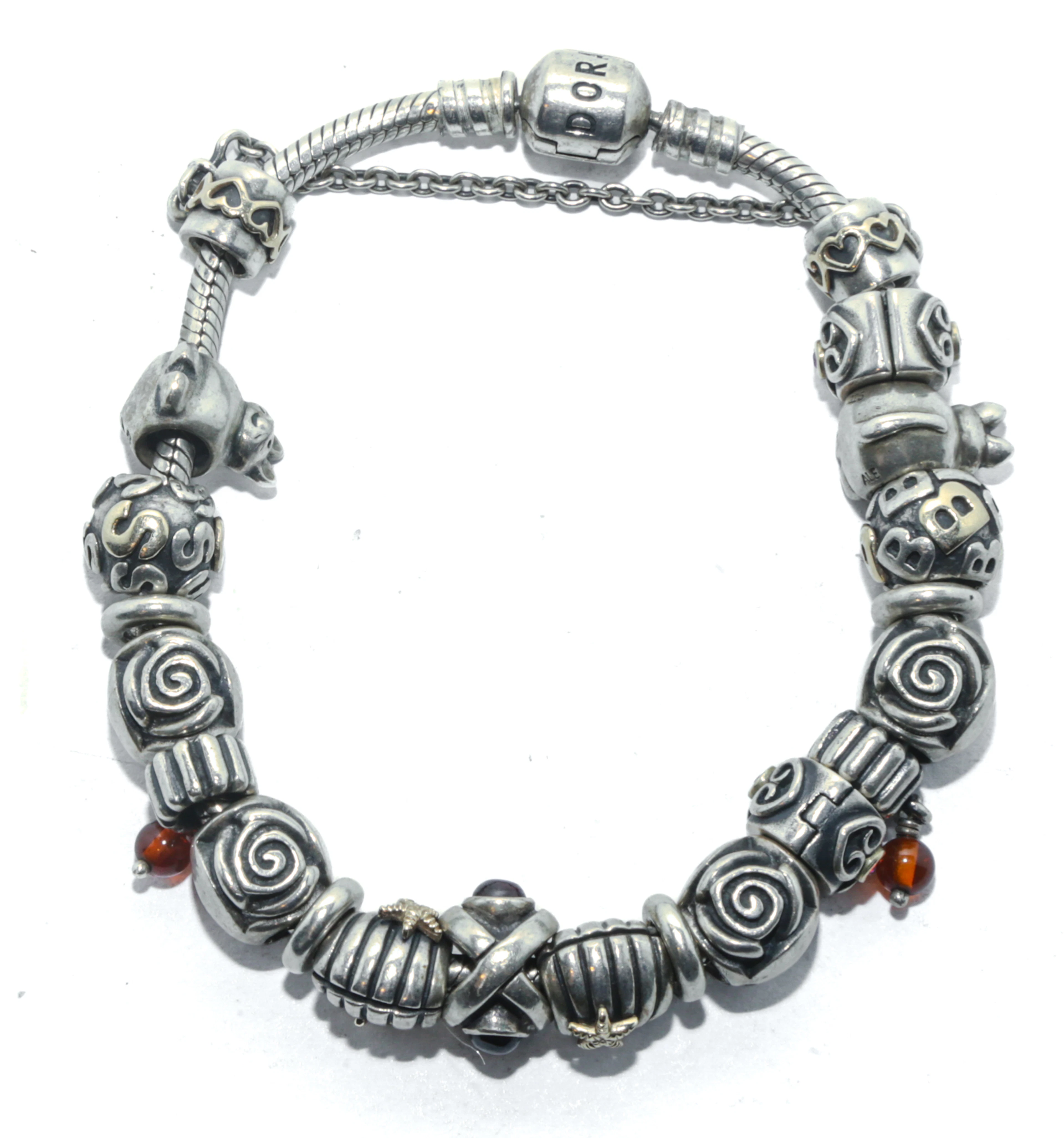 A Sterling Silver Pandora Charm Bracelet