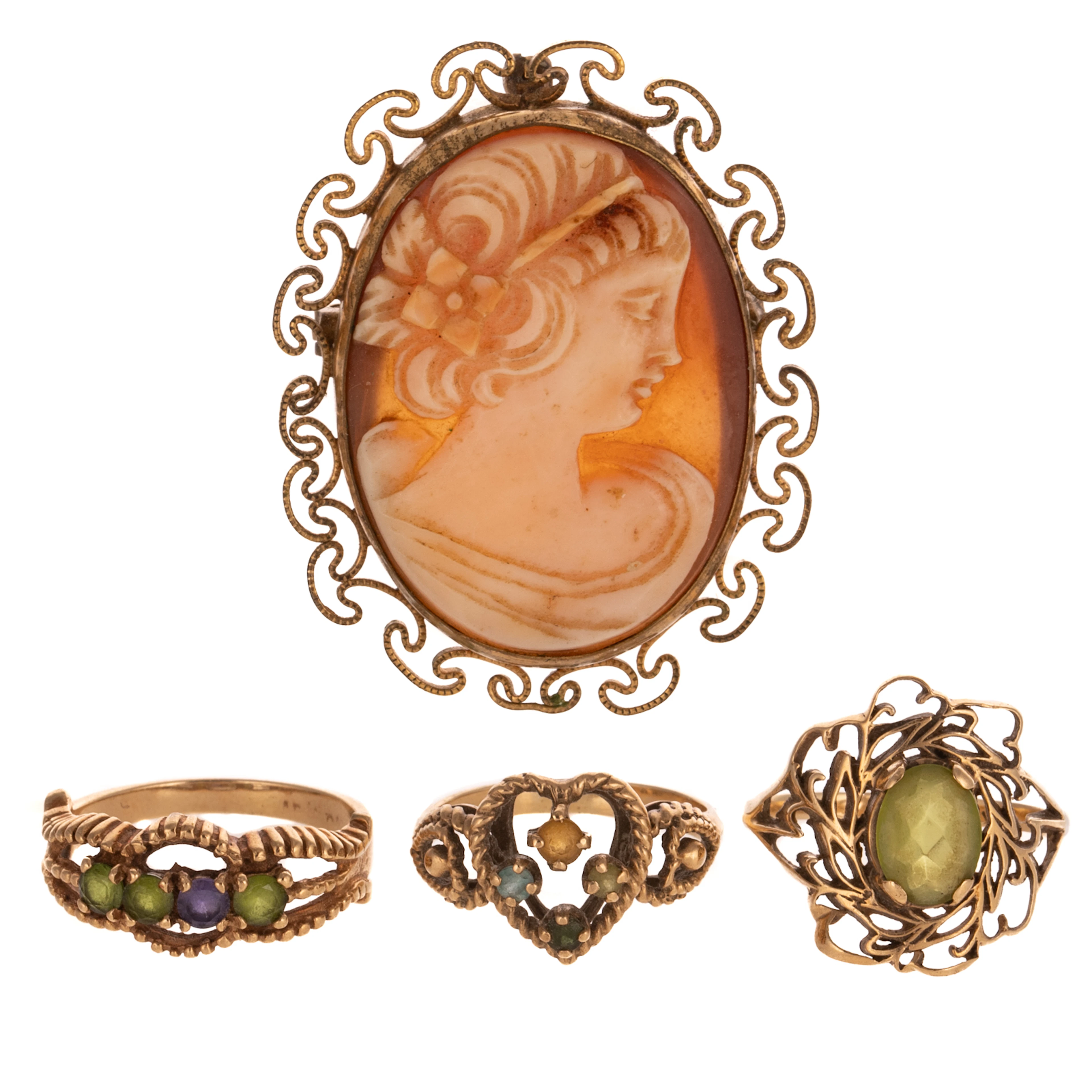 Three Pieces of Vintage Jewelry in 10K