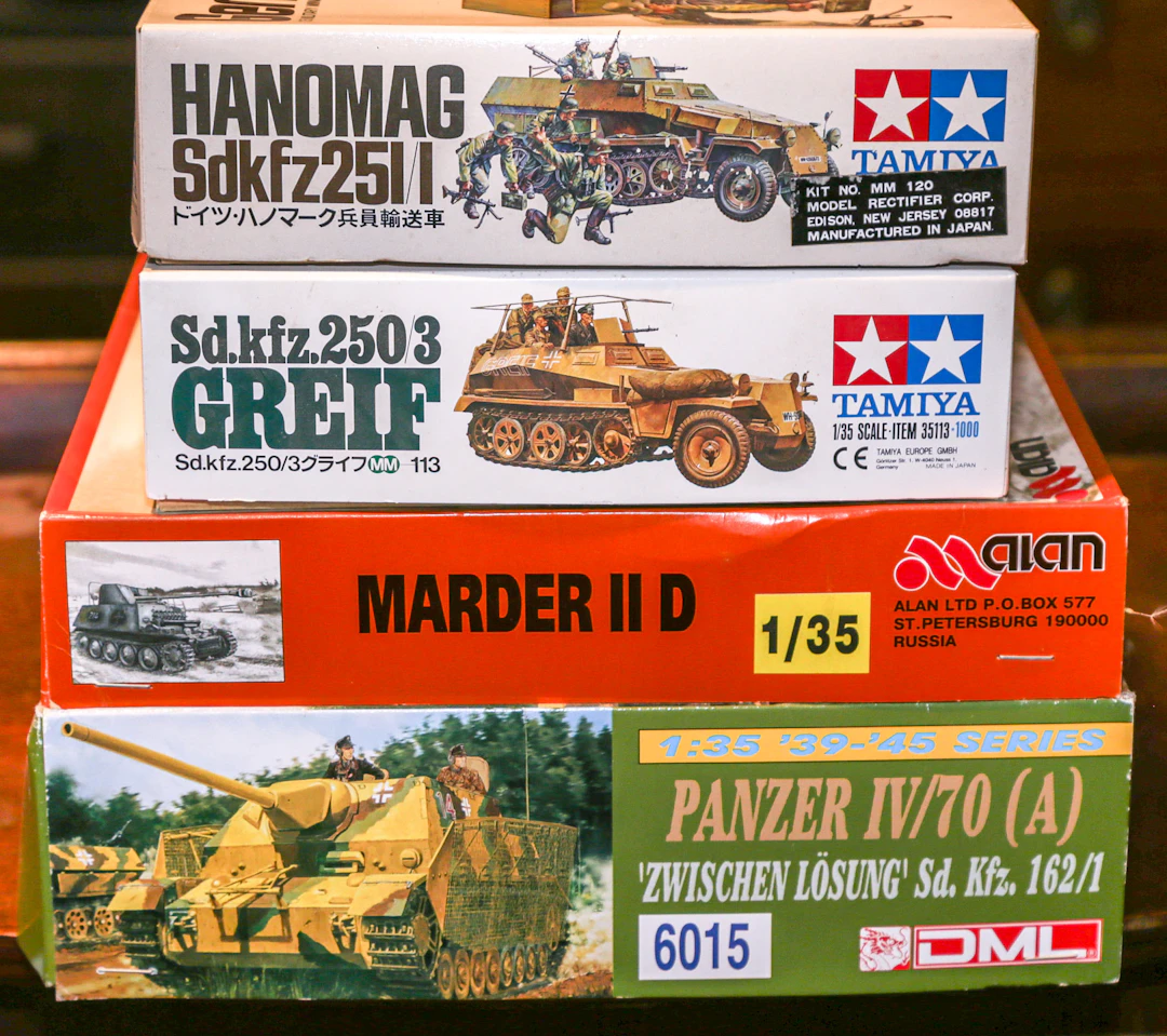 Four German Scale Military Model Kits