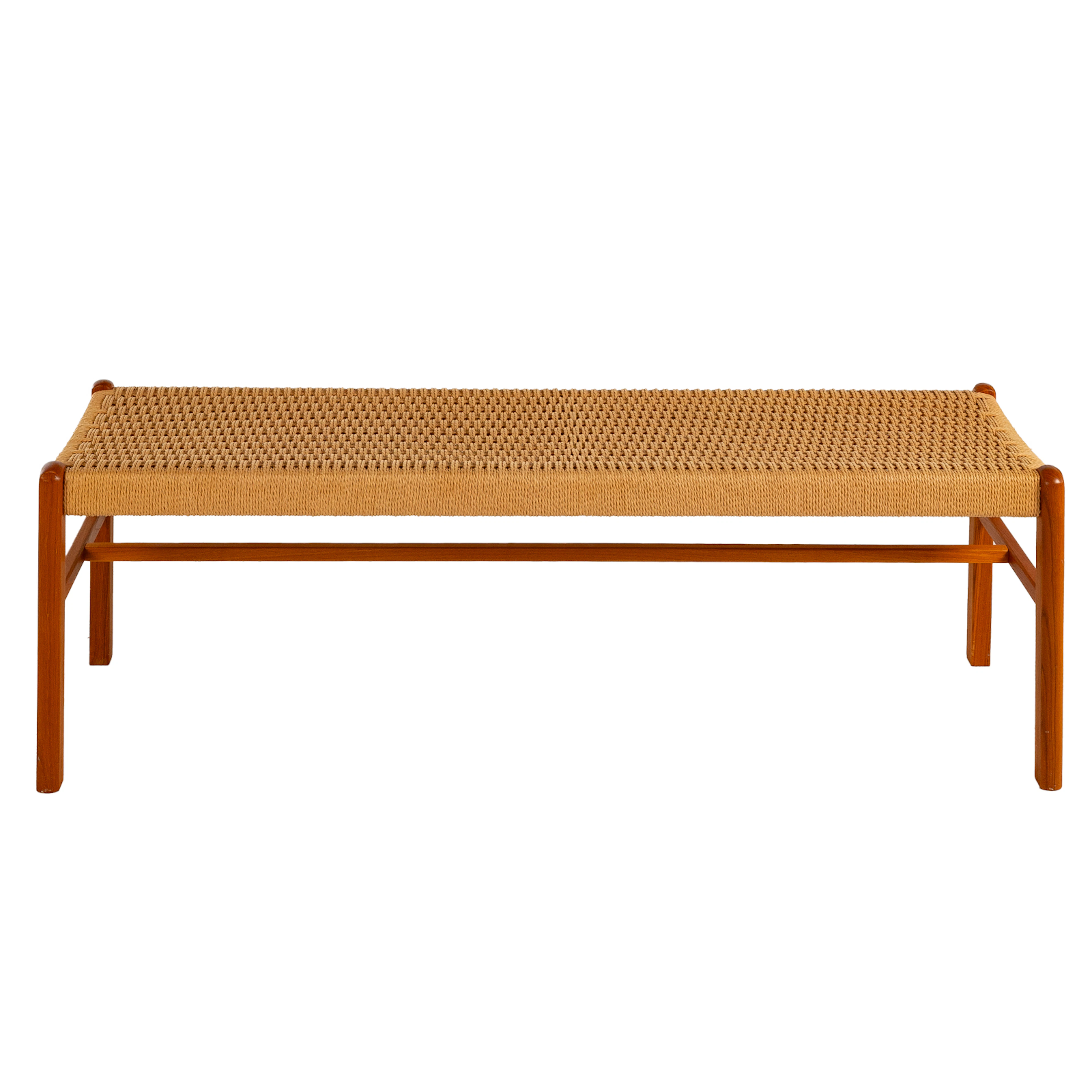 Danish Mid Century Modern Rope Bench