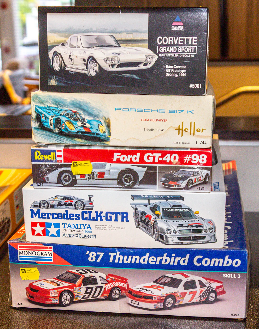 Five Race Car Model Kits