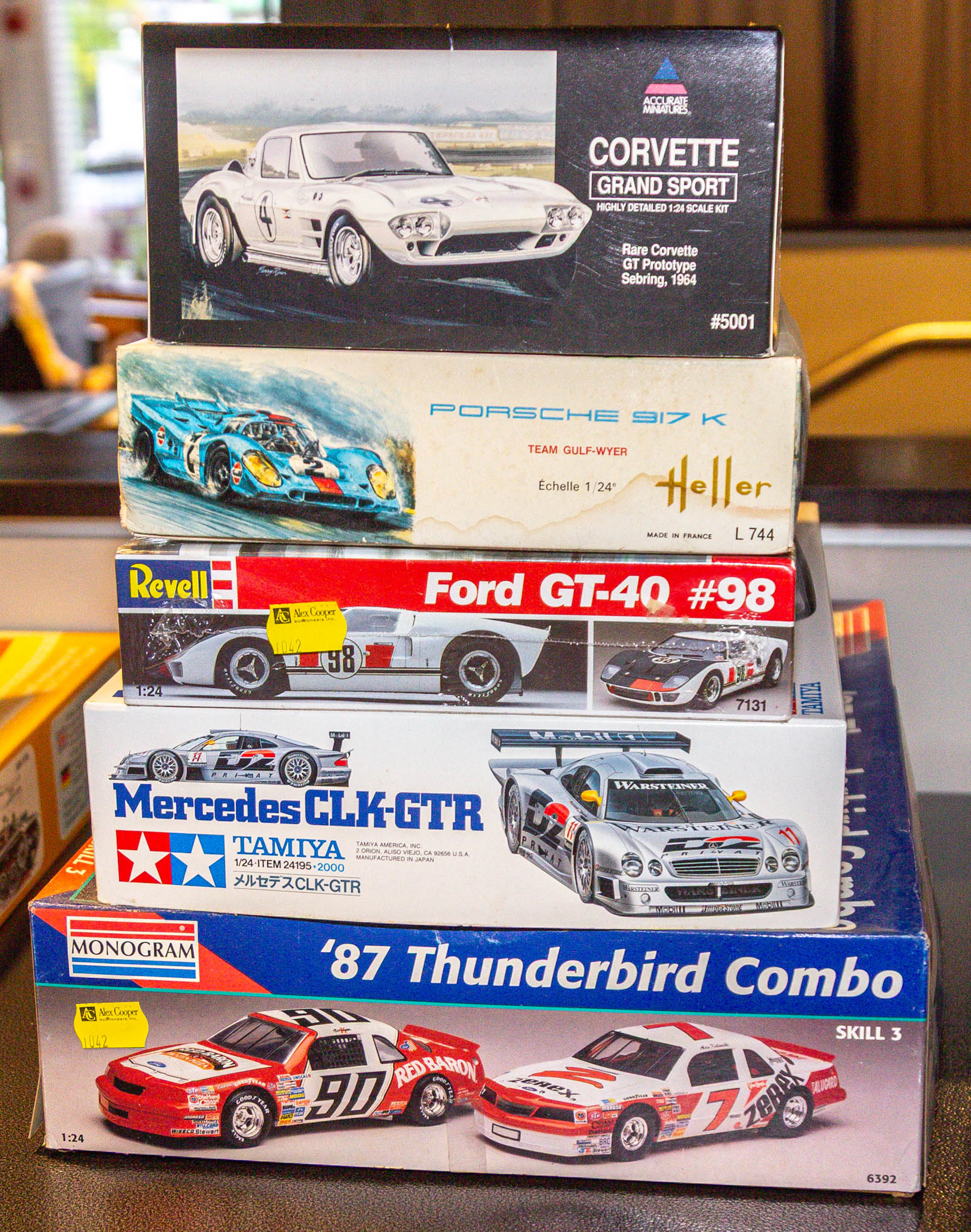 Five Race Car Model Kits