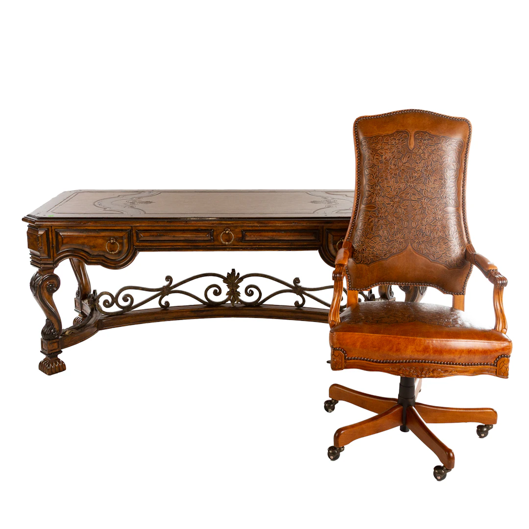 Marge Carson Executive Desk & Swivel Armchair