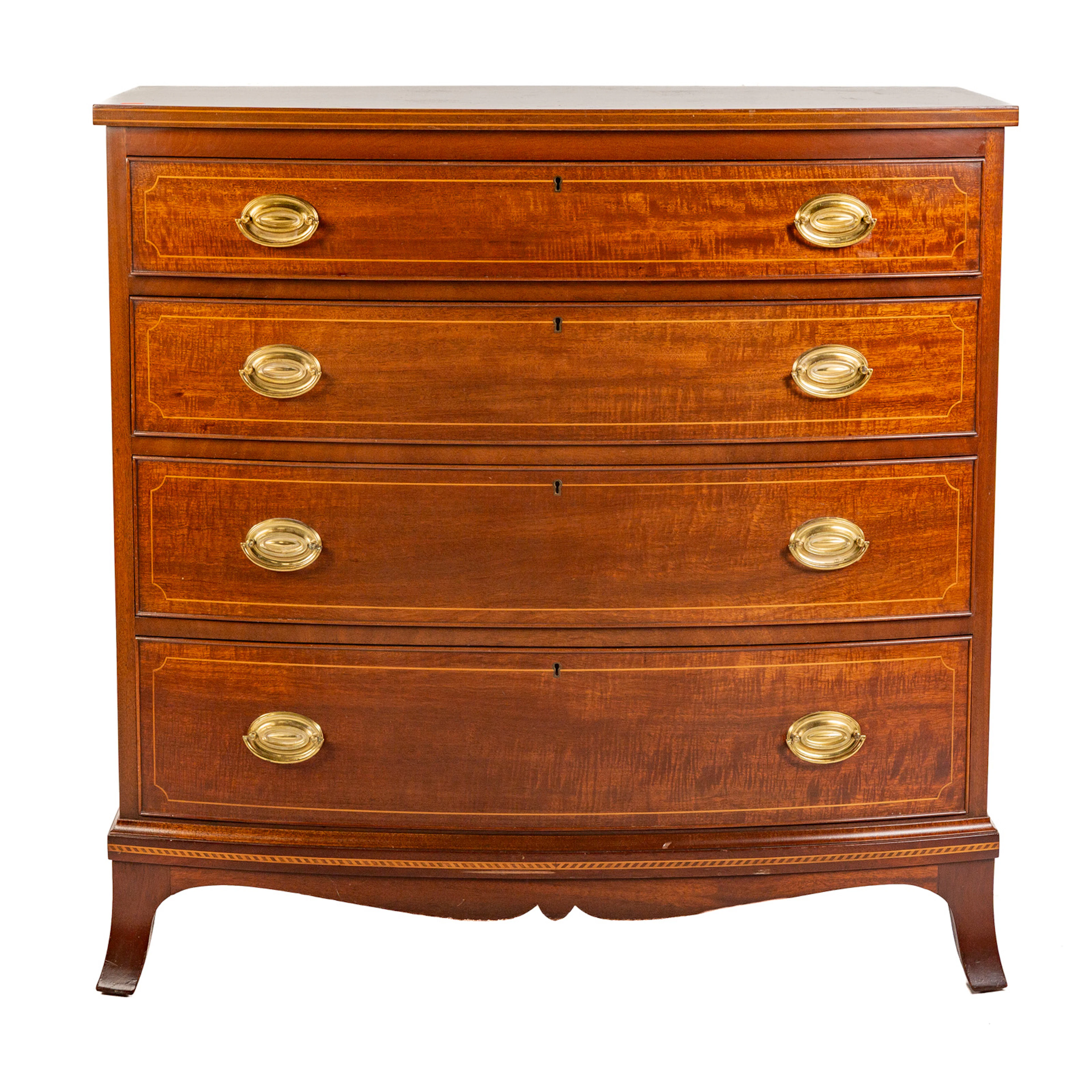 Federal Style Mahogany Bowfront Chest of Drawers