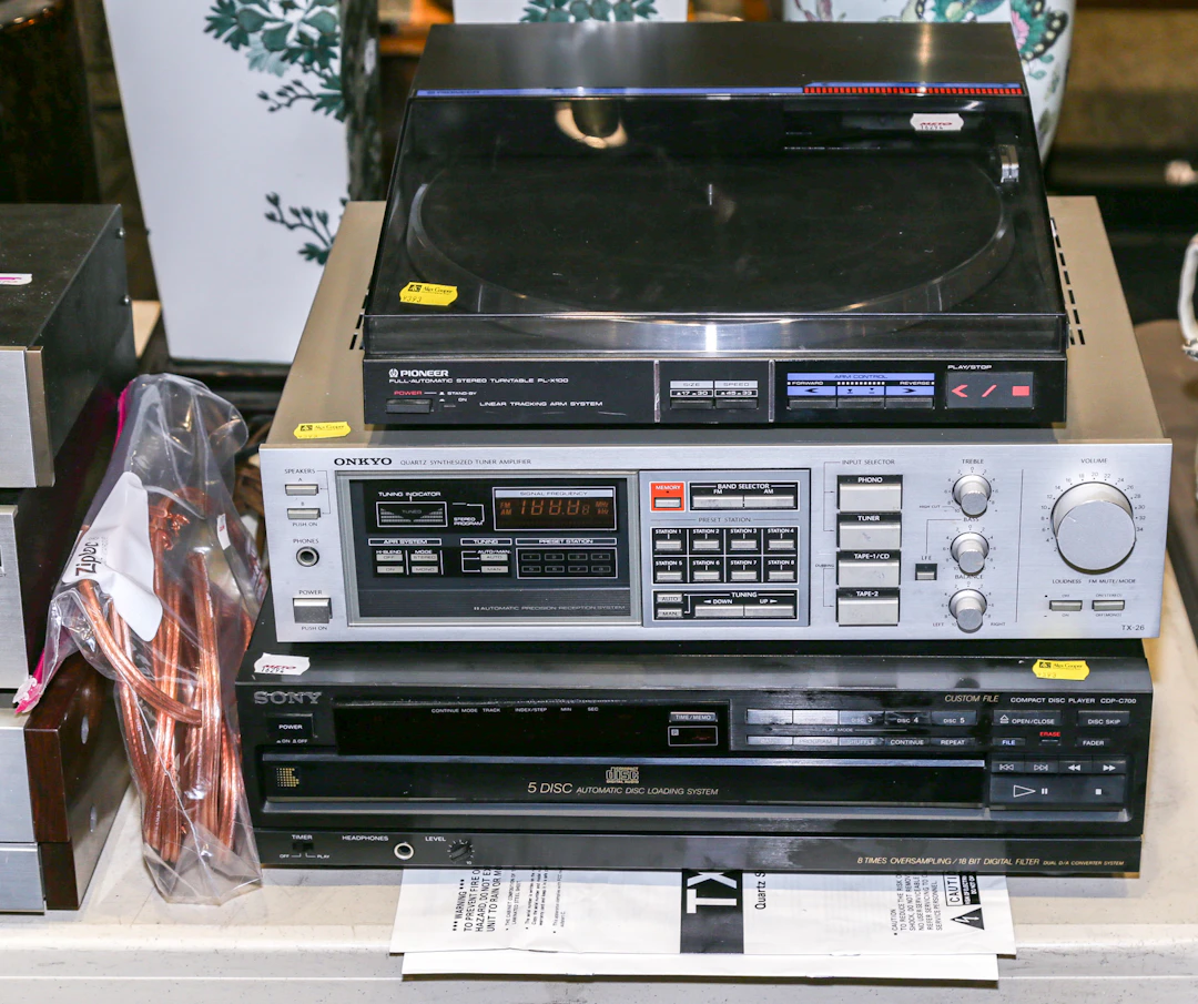 Three Home Sound System Components