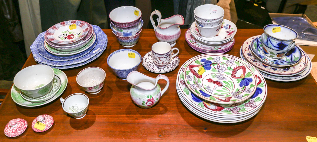 An Assortment of Gaudy Dutch China & Spatterware