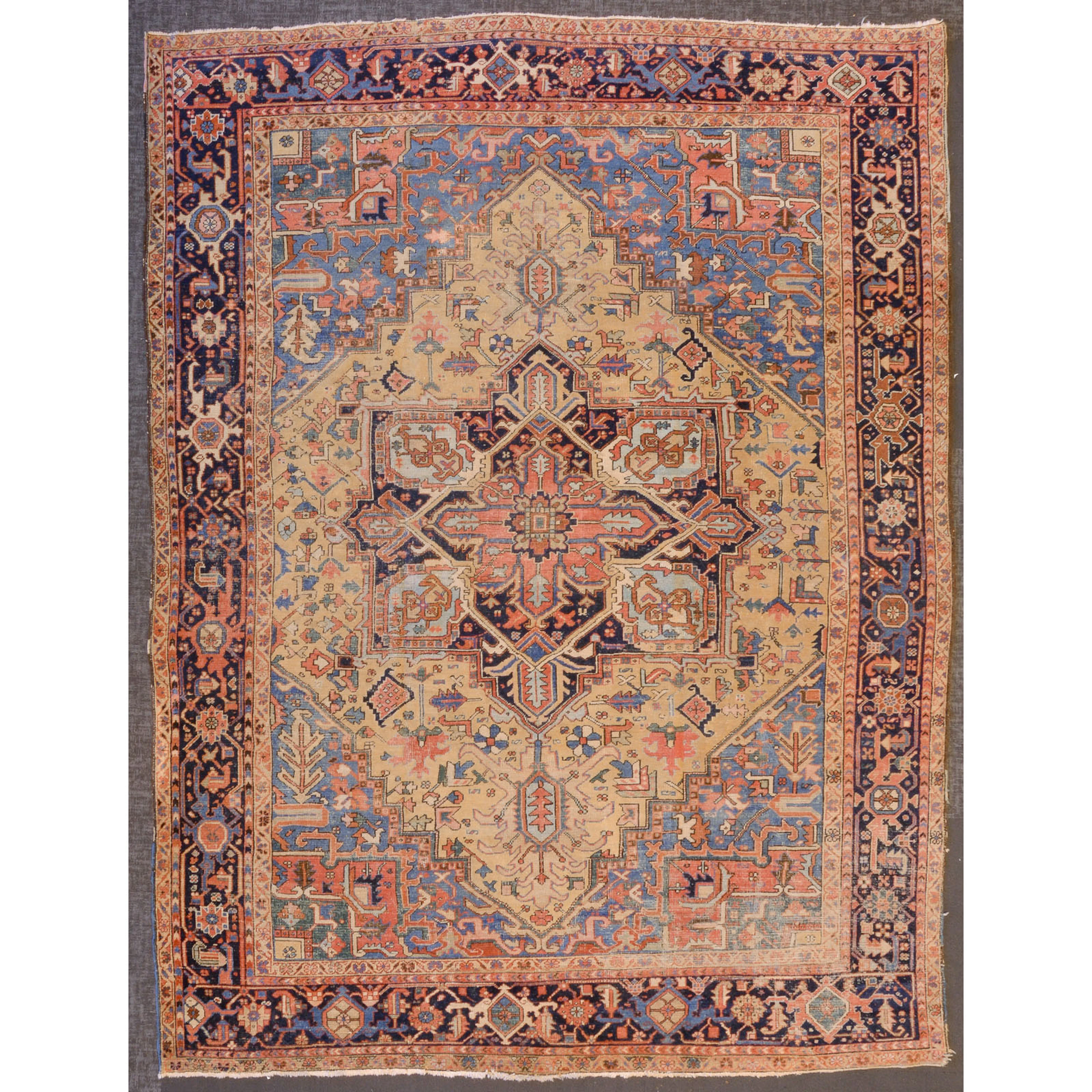 Antique Heriz Carpet, Persia, 9.9 x 12.11