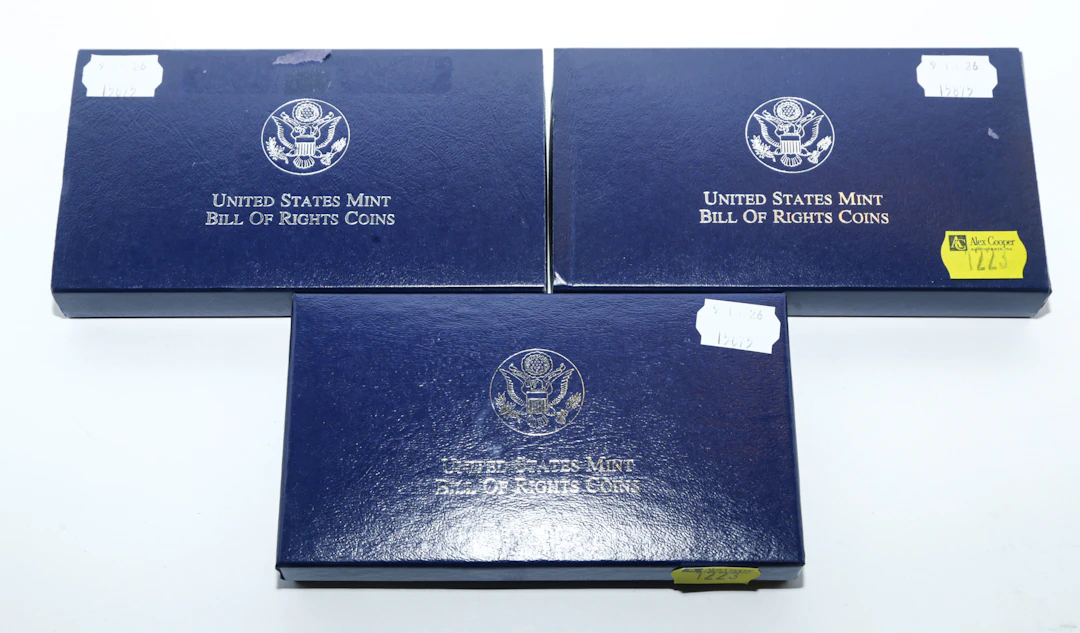 Three 1993 Bill Of Rights Commemorative Coin Sets