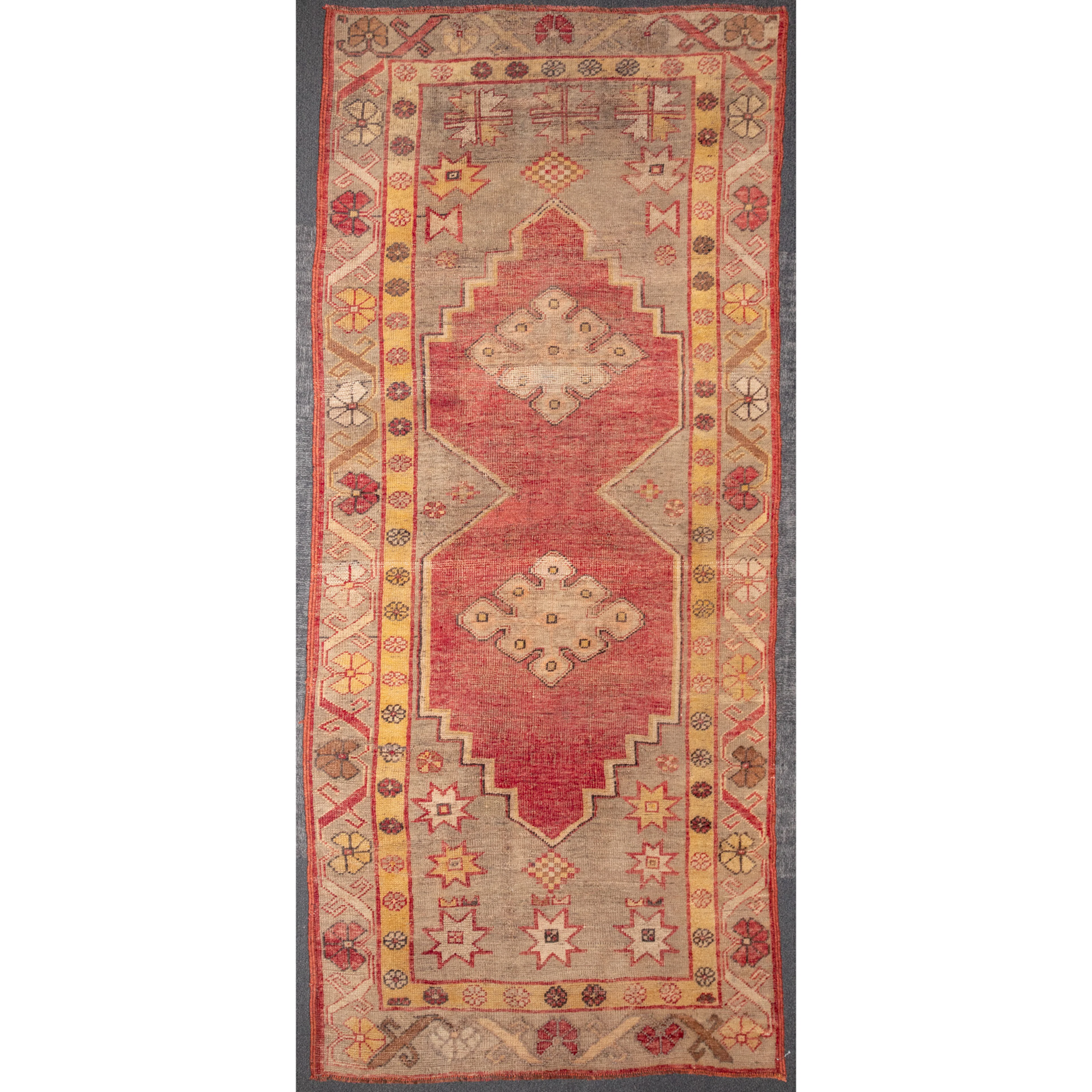 Antique Oushak Rug, Turkey, 3.6 x 7.6