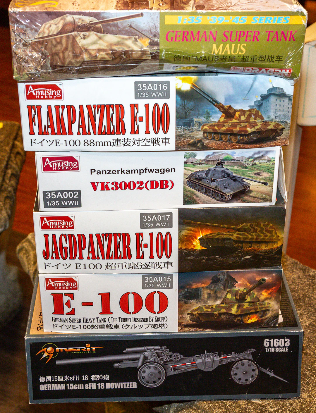 Six German Scale Model Kits