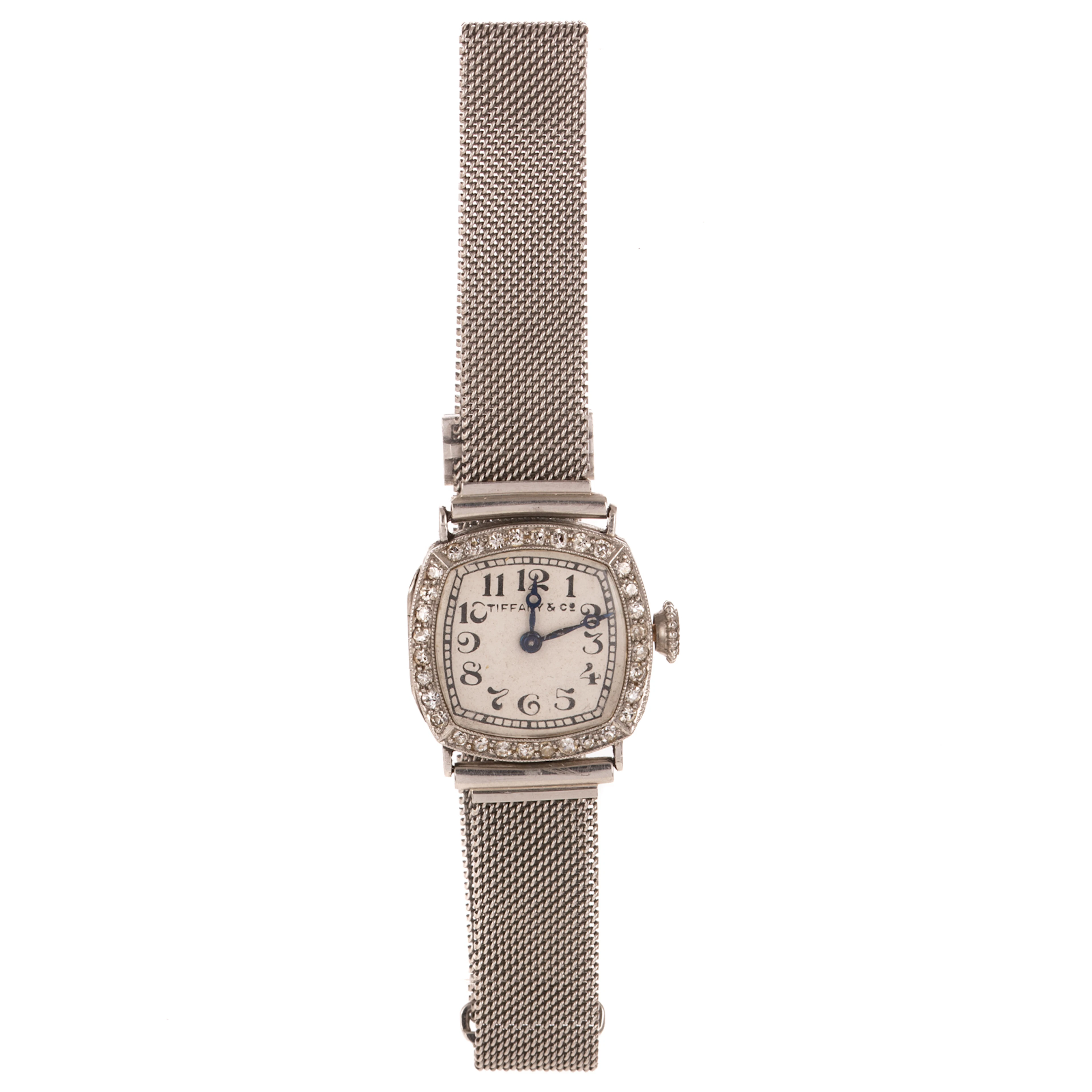 An Art Deco Tiffany & Co Diamond Cocktail Watch in Platinum