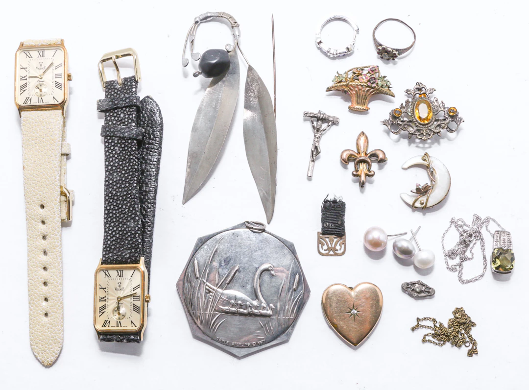 Two 18K Watches, Sterling Silver Medallion, & More